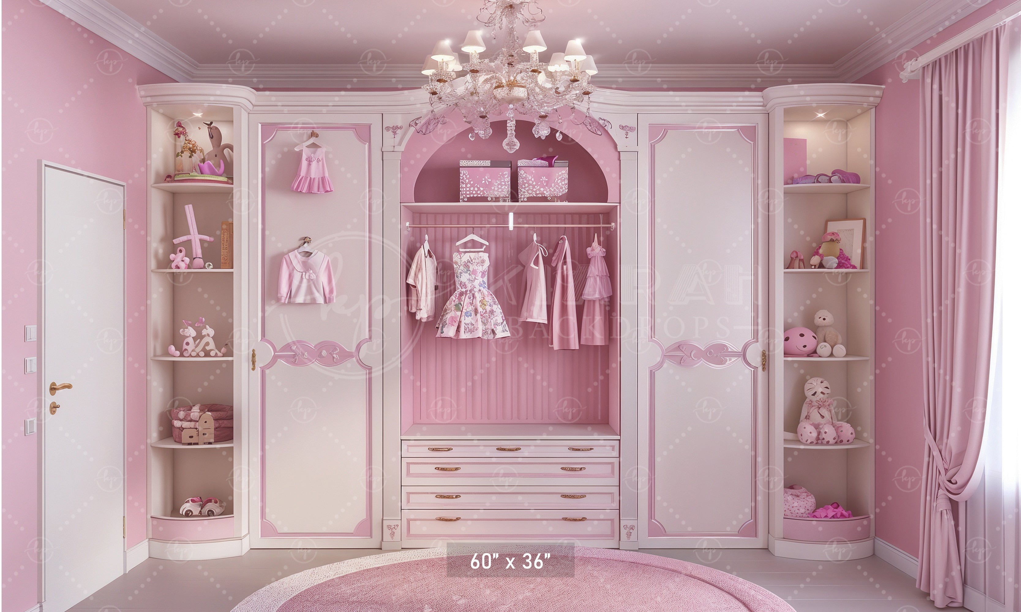Pink Princess Closet Backdrop