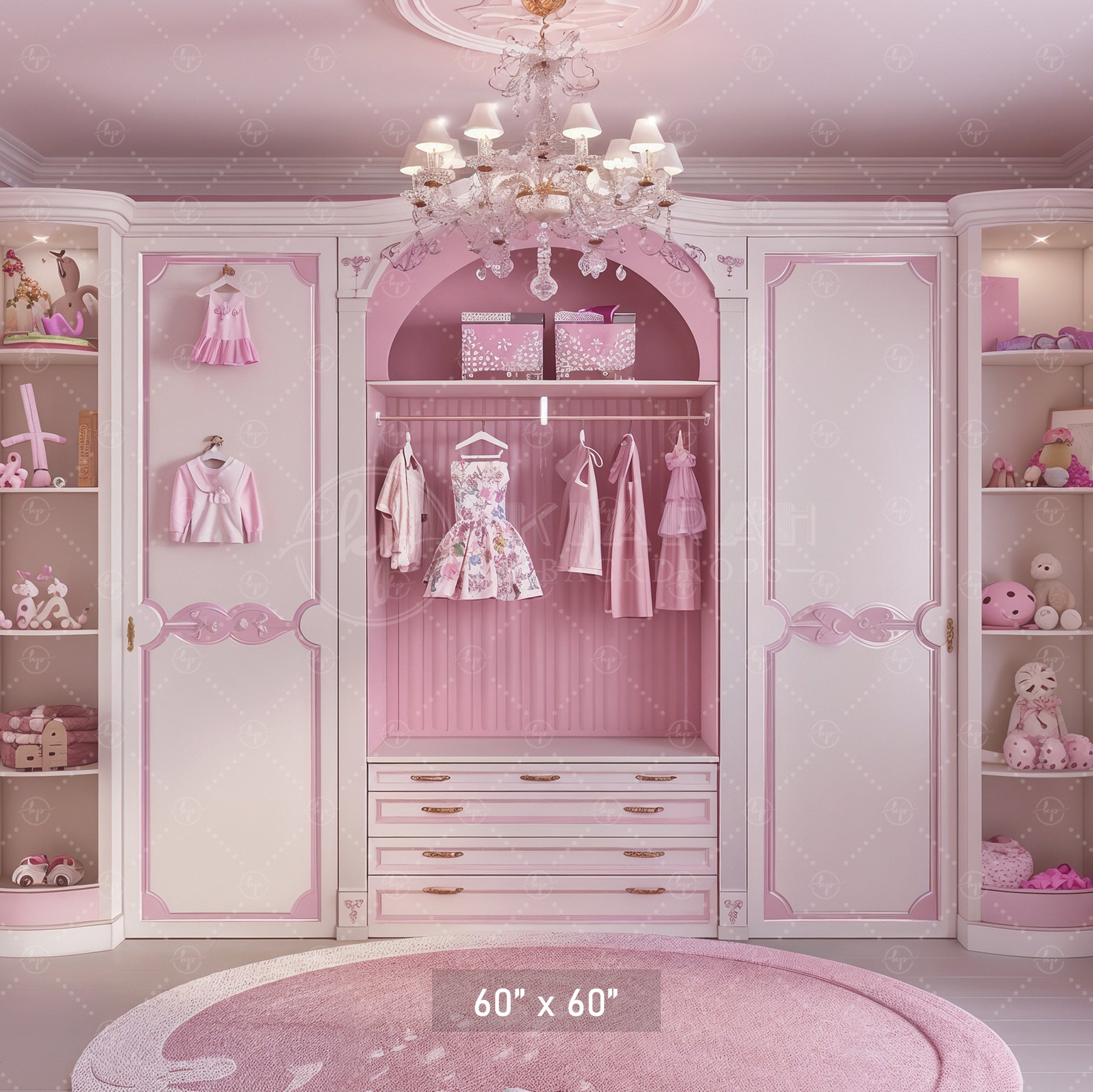 Pink Princess Closet Backdrop