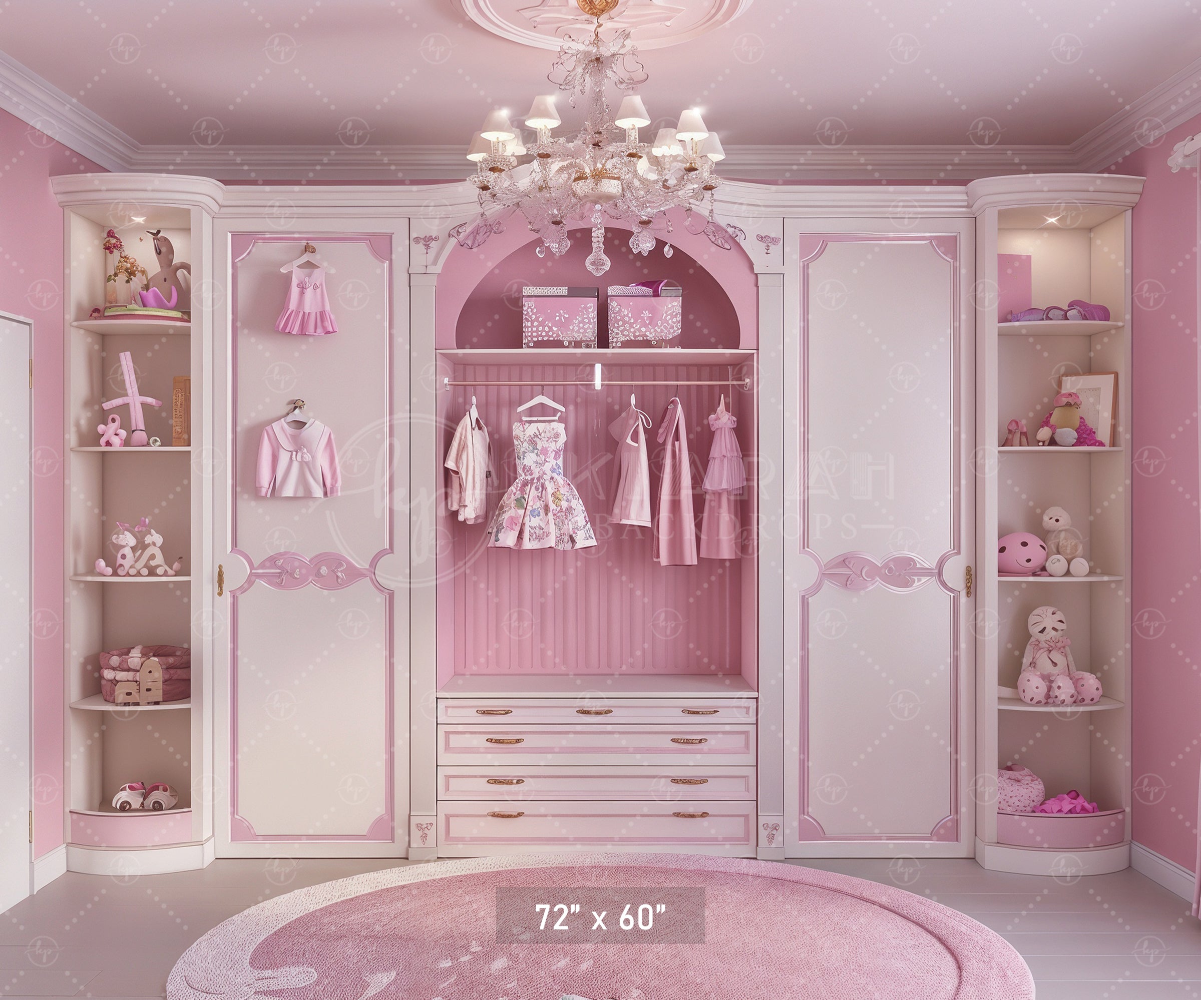 Pink Princess Closet Backdrop