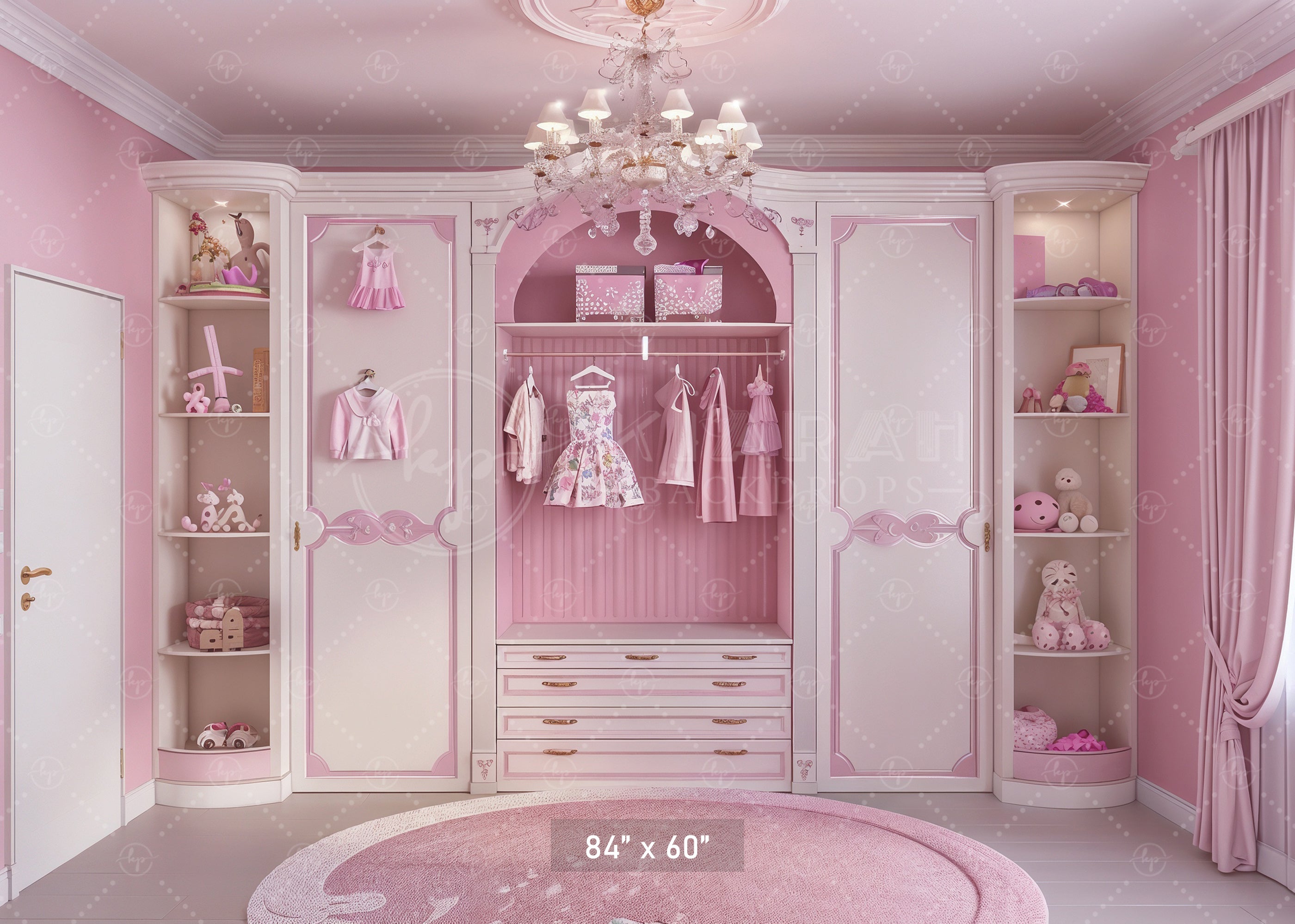 Pink Princess Closet Backdrop