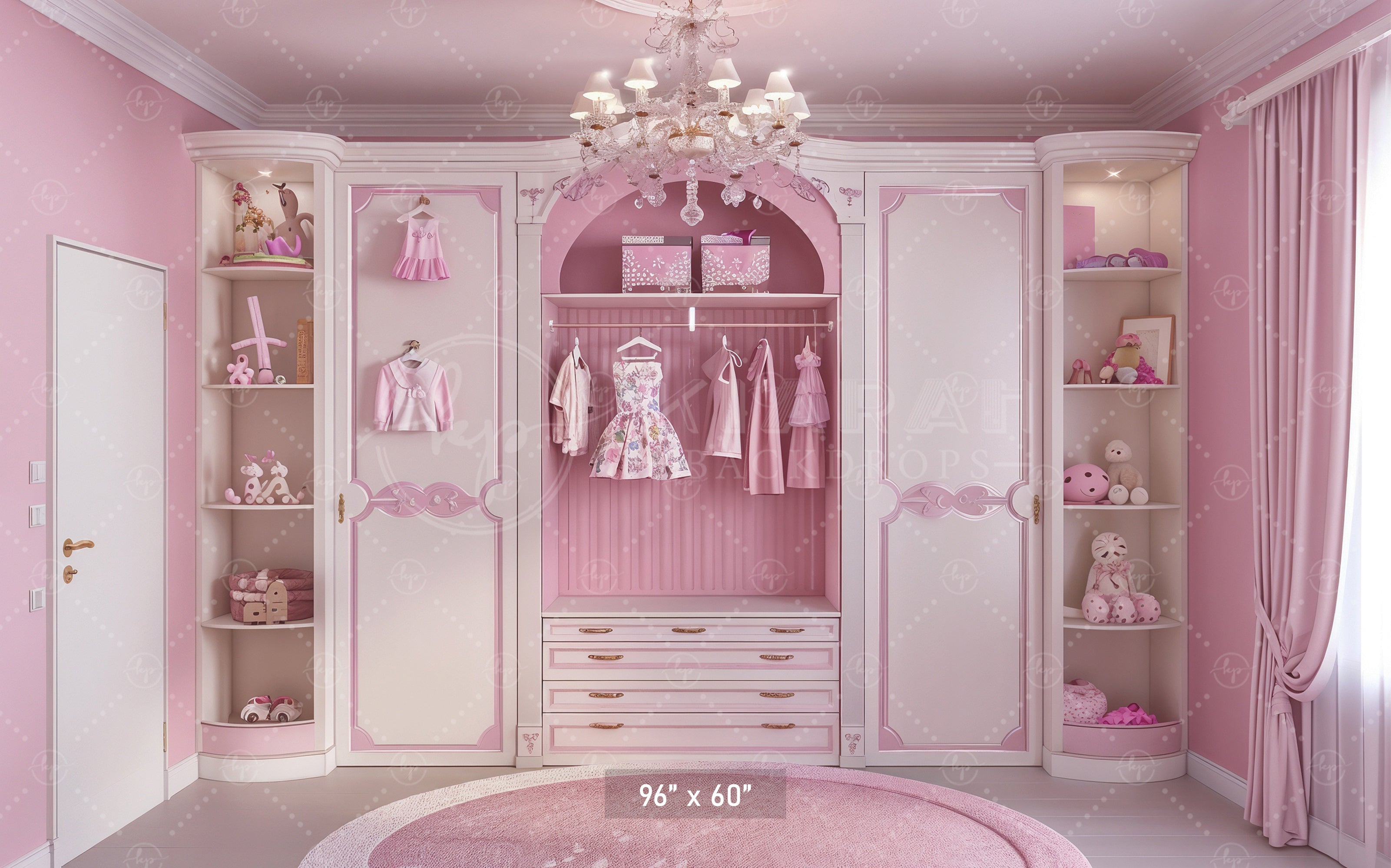 Pink Princess Closet Backdrop