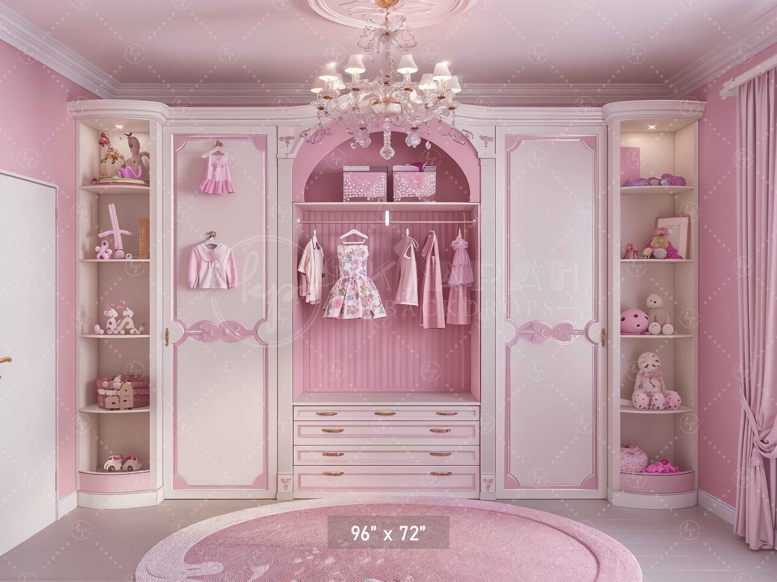 Pink Princess Closet Backdrop