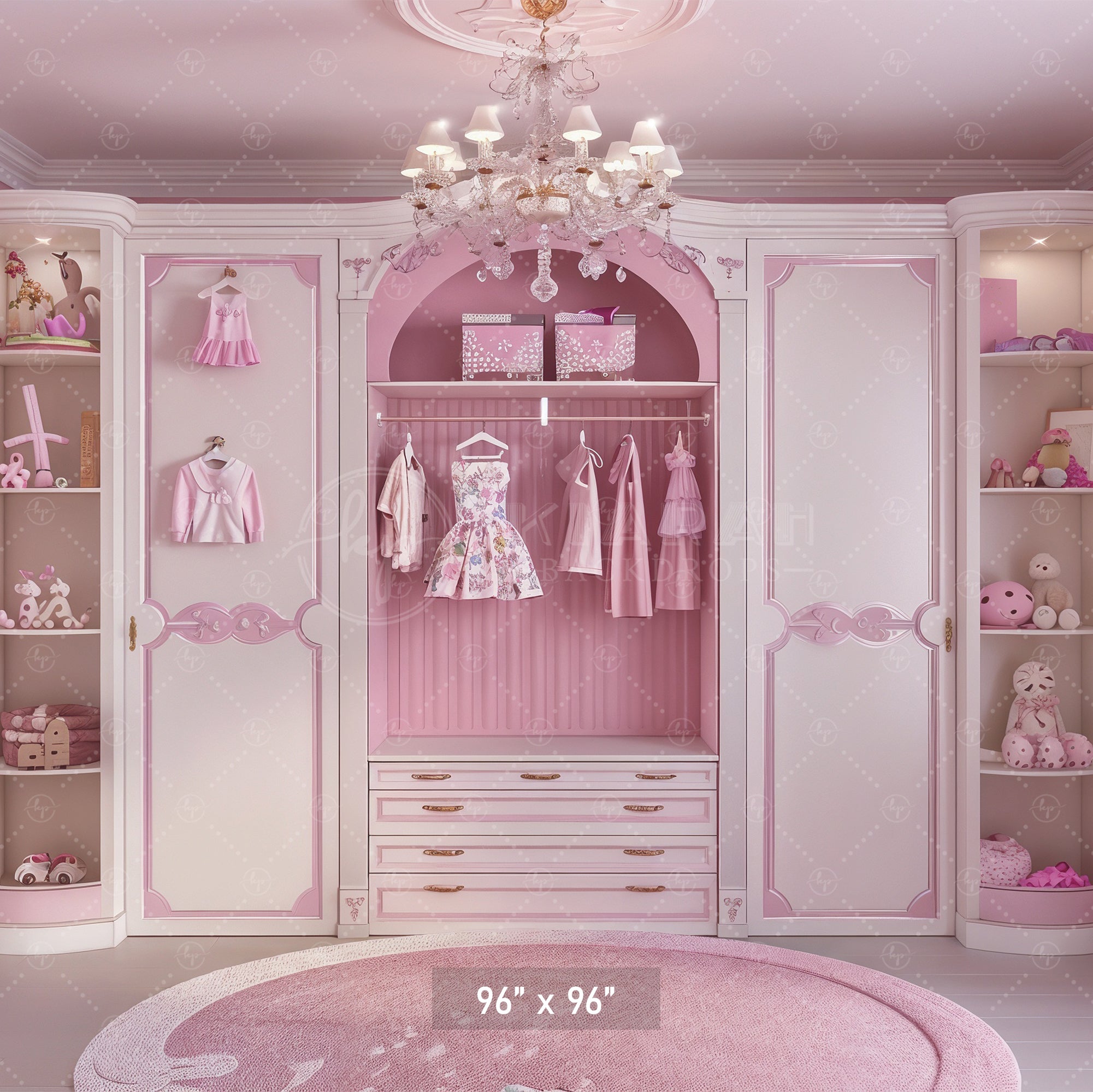 Pink Princess Closet Backdrop