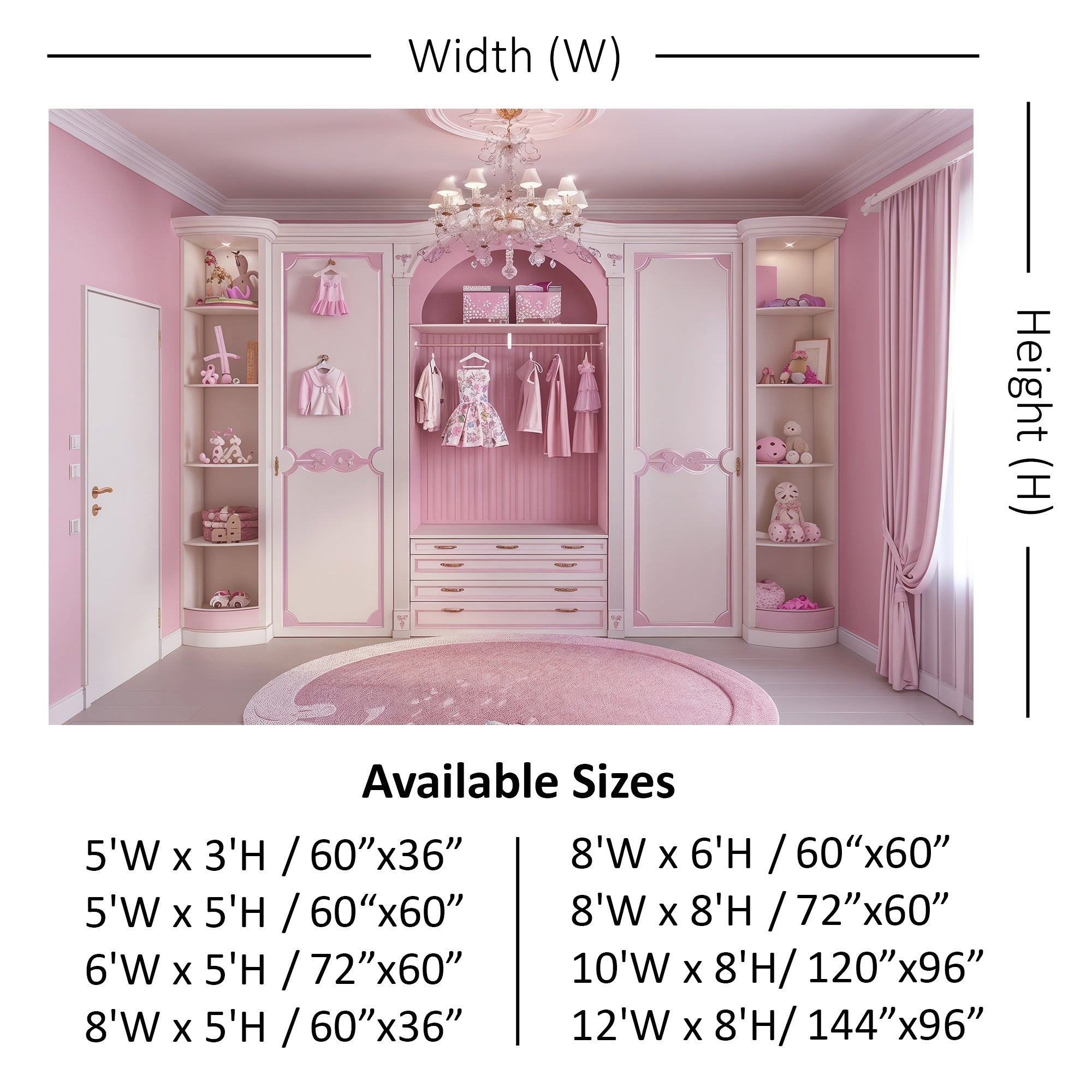 Pink Princess Closet Backdrop