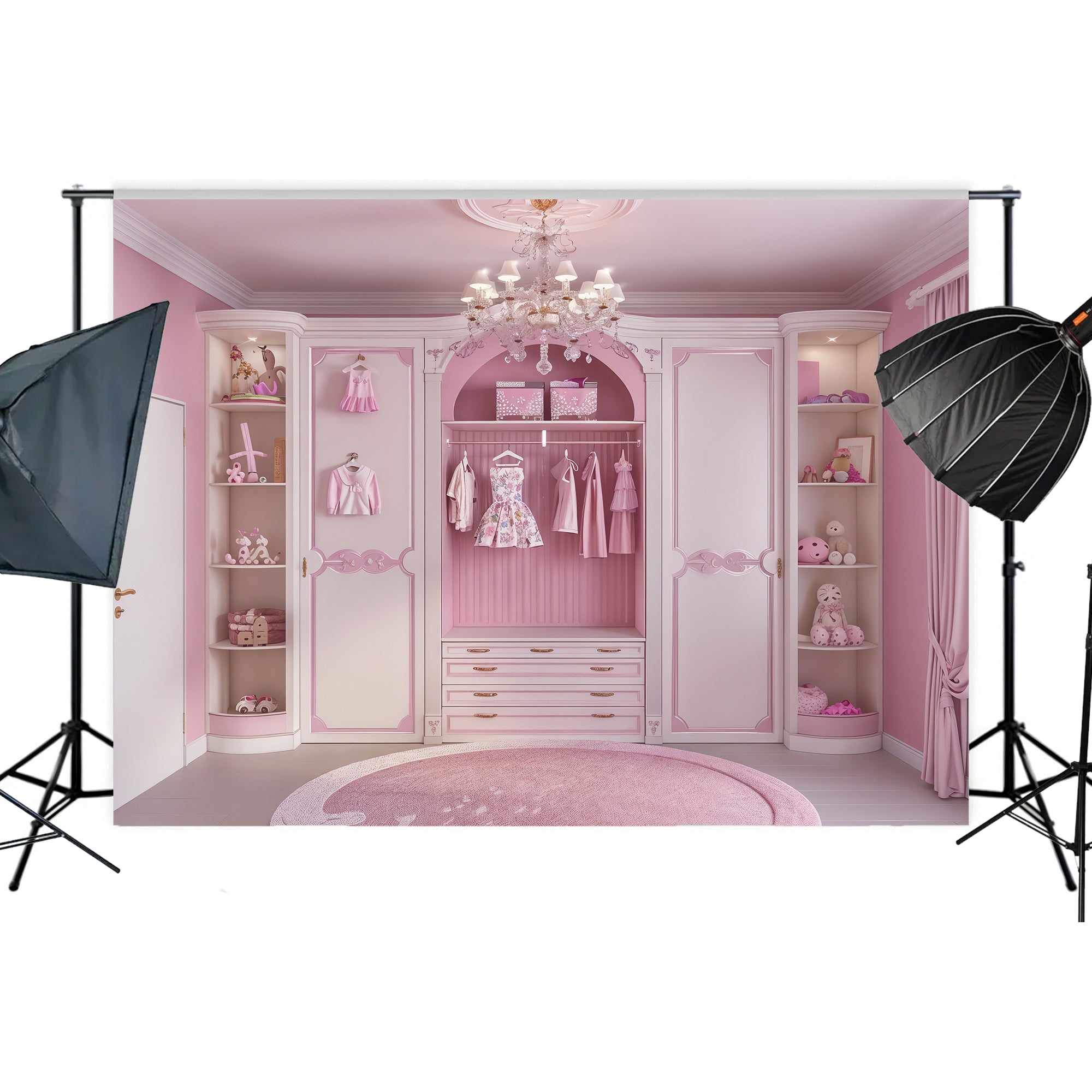 Pink Princess Closet Backdrop
