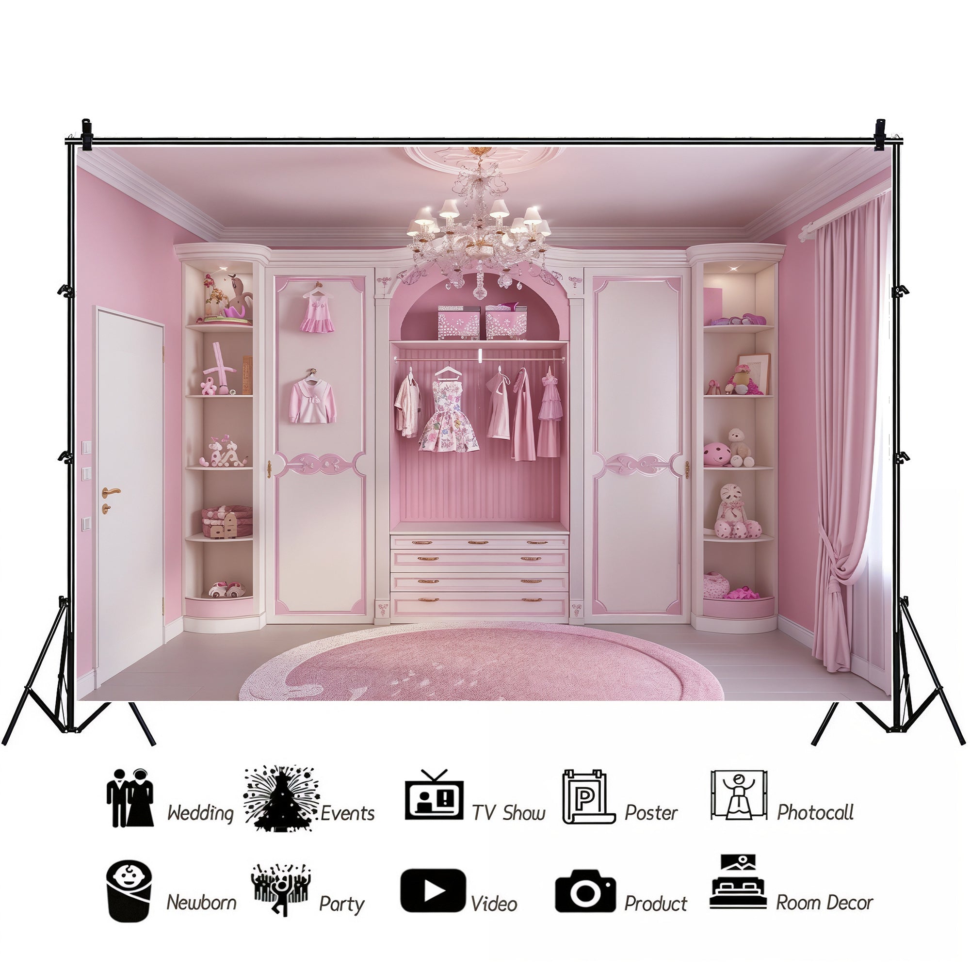 Pink Princess Closet Backdrop