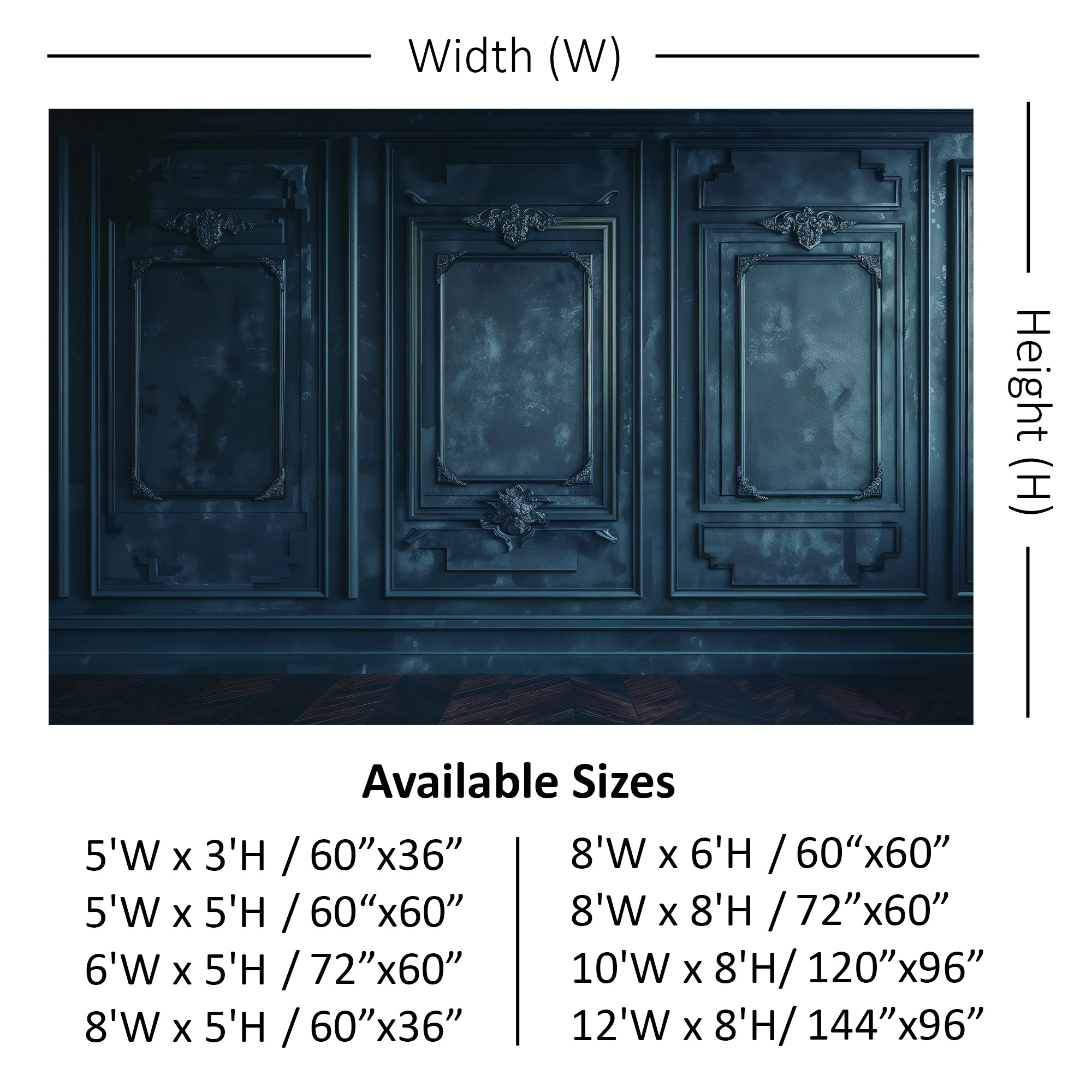 Midnight Regal Paneling Backdrop