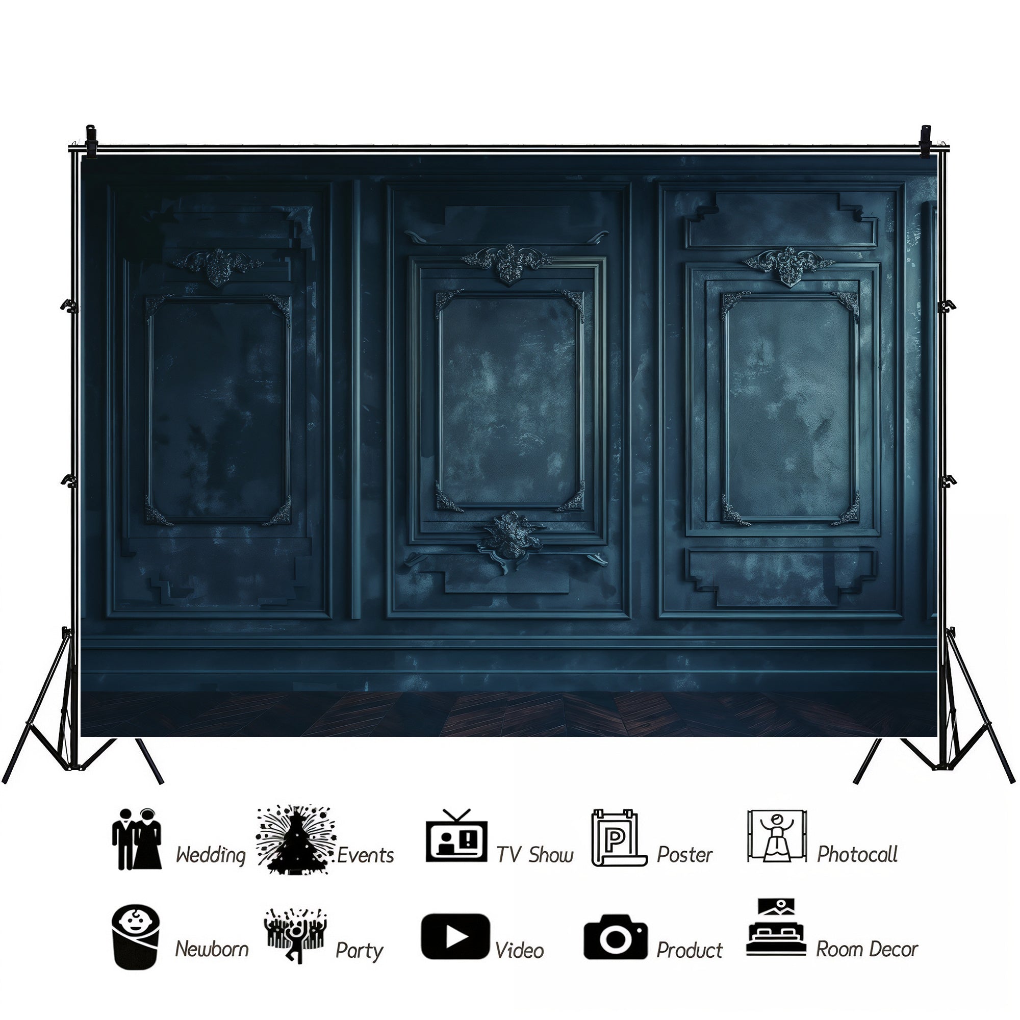 Midnight Regal Paneling Backdrop