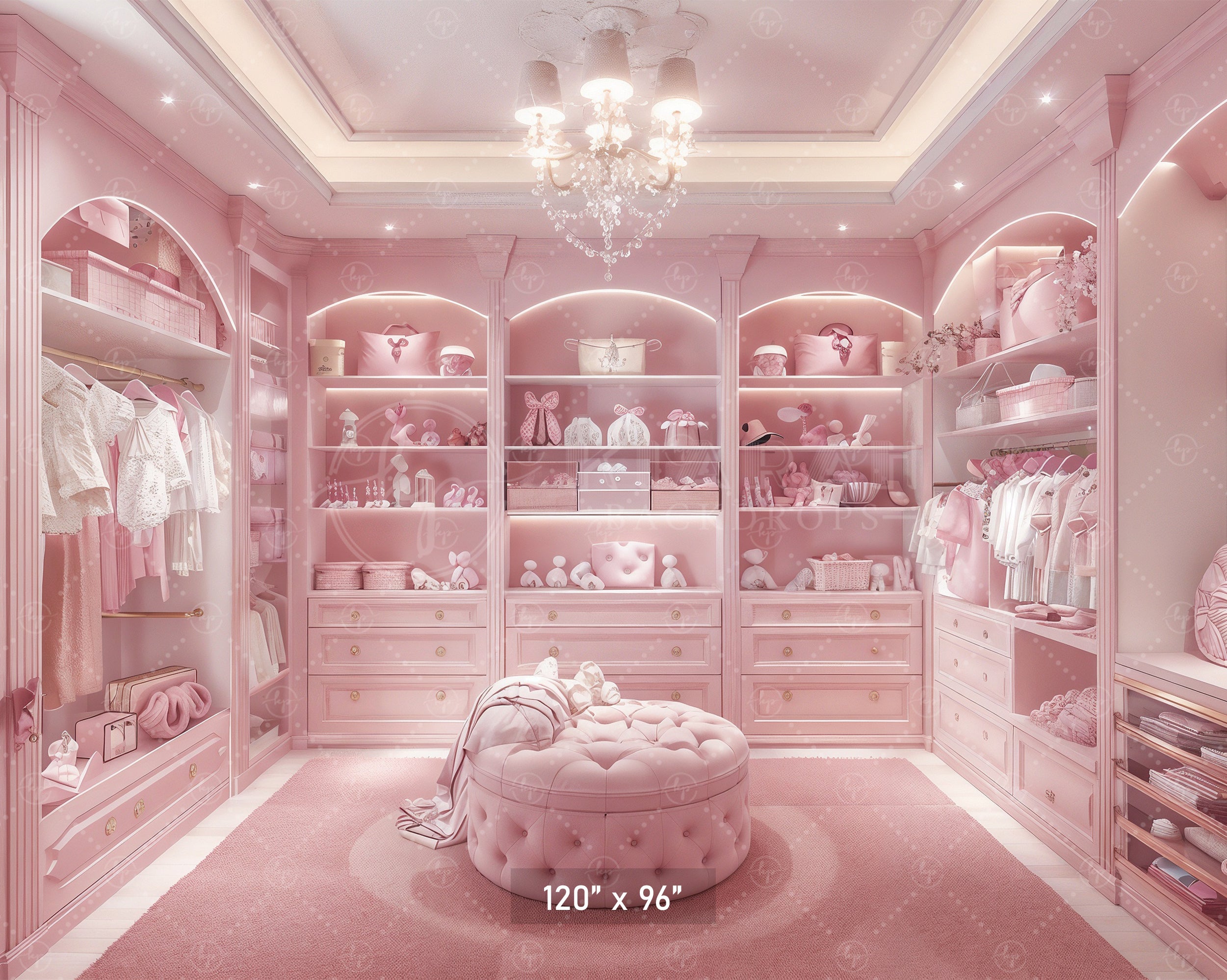 Luxe Pink Nursery Closet Backdrop