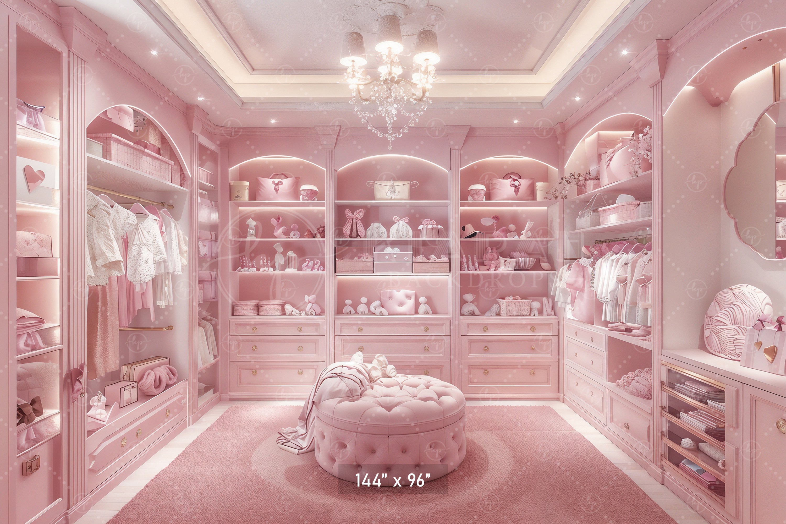 Luxe Pink Nursery Closet Backdrop