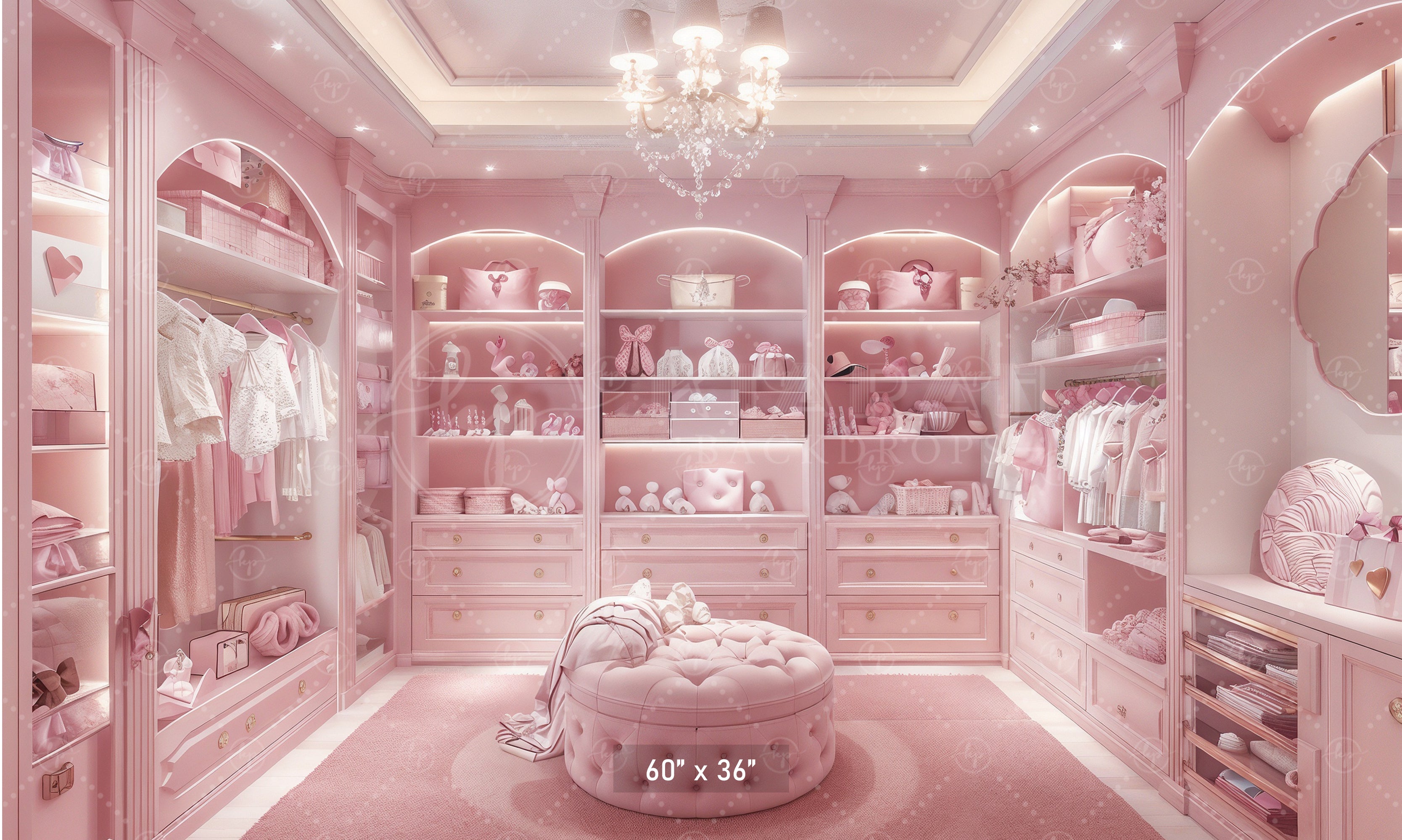Luxe Pink Nursery Closet Backdrop