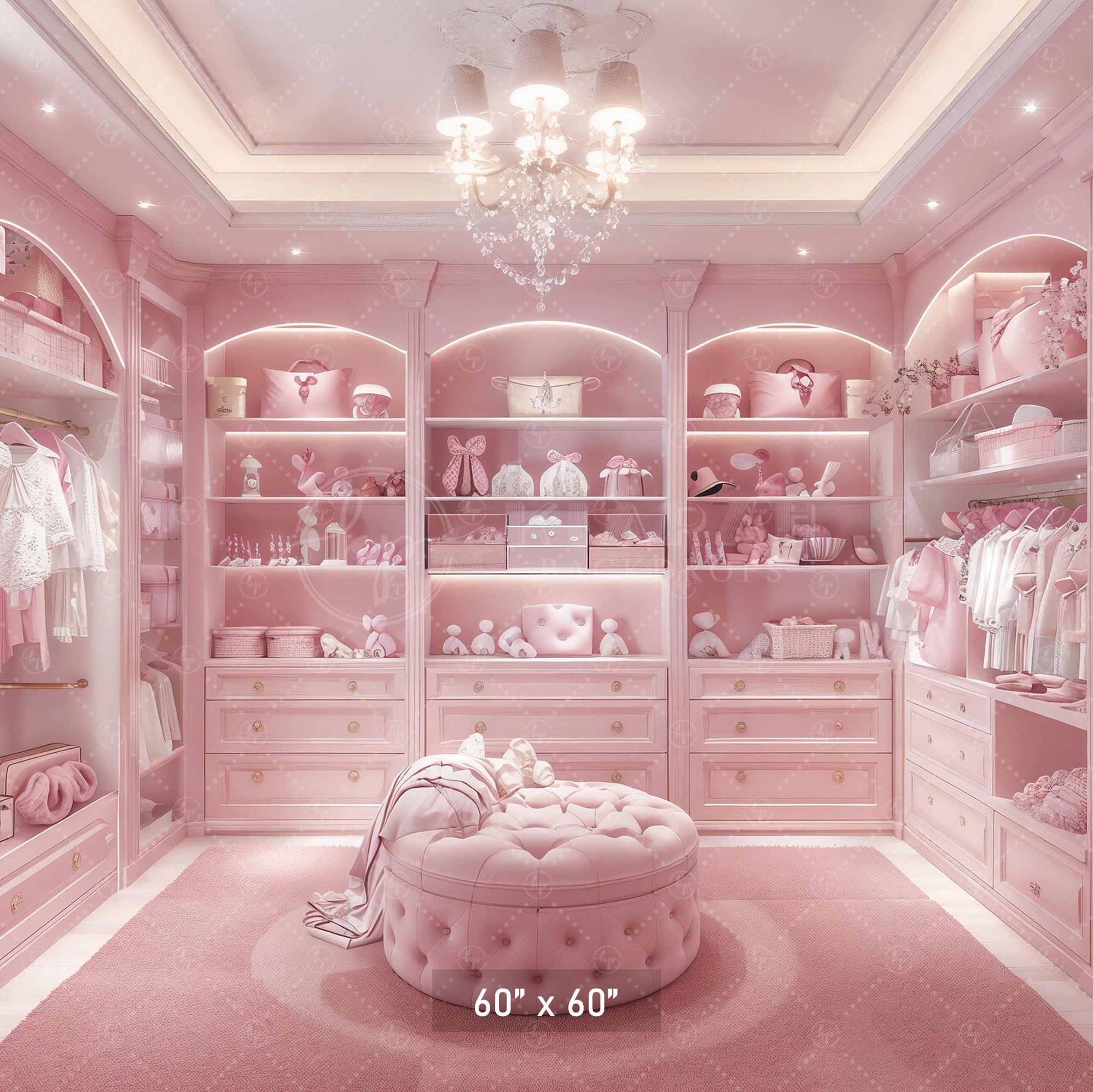 Luxe Pink Nursery Closet Backdrop