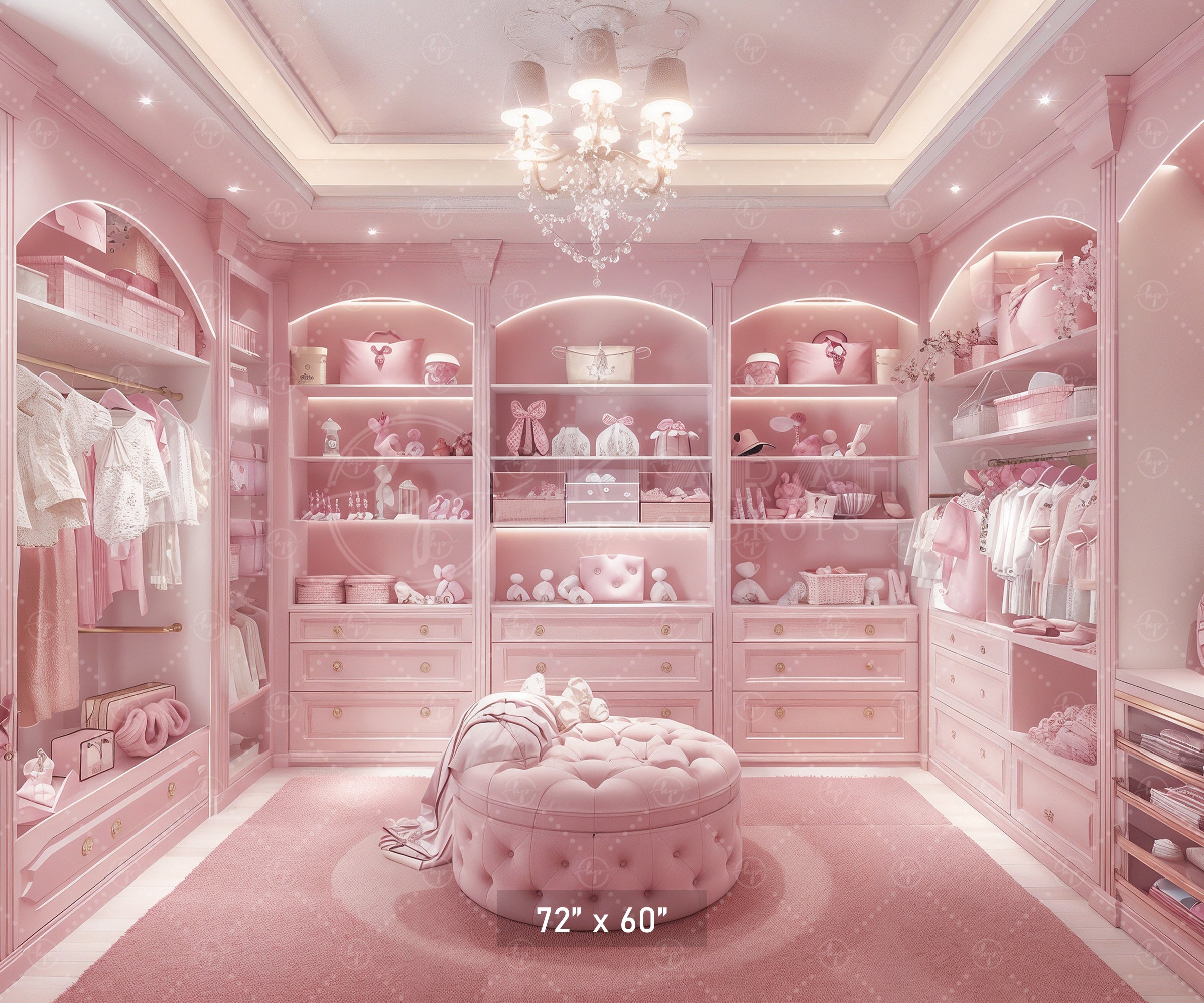 Luxe Pink Nursery Closet Backdrop
