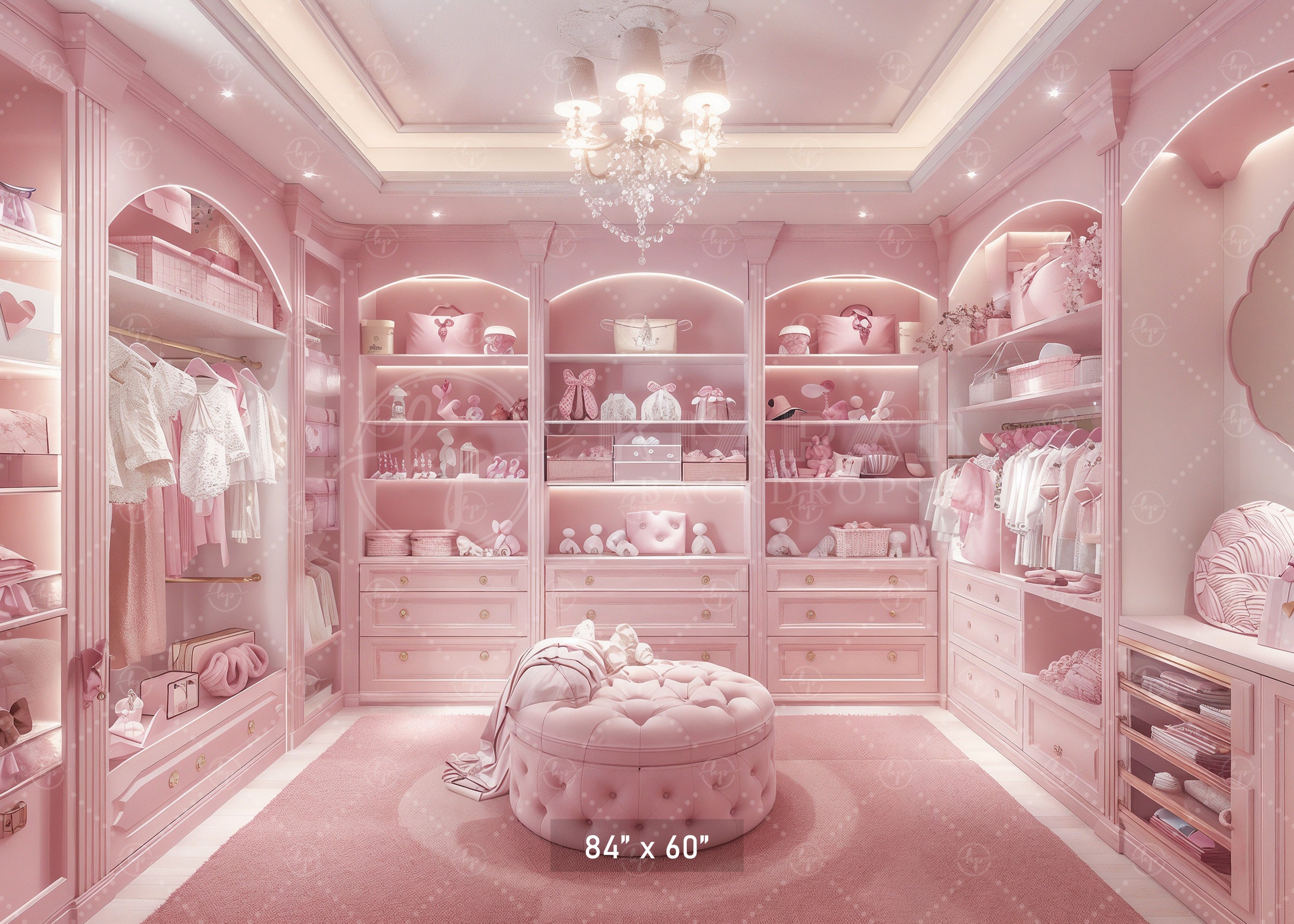 Luxe Pink Nursery Closet Backdrop