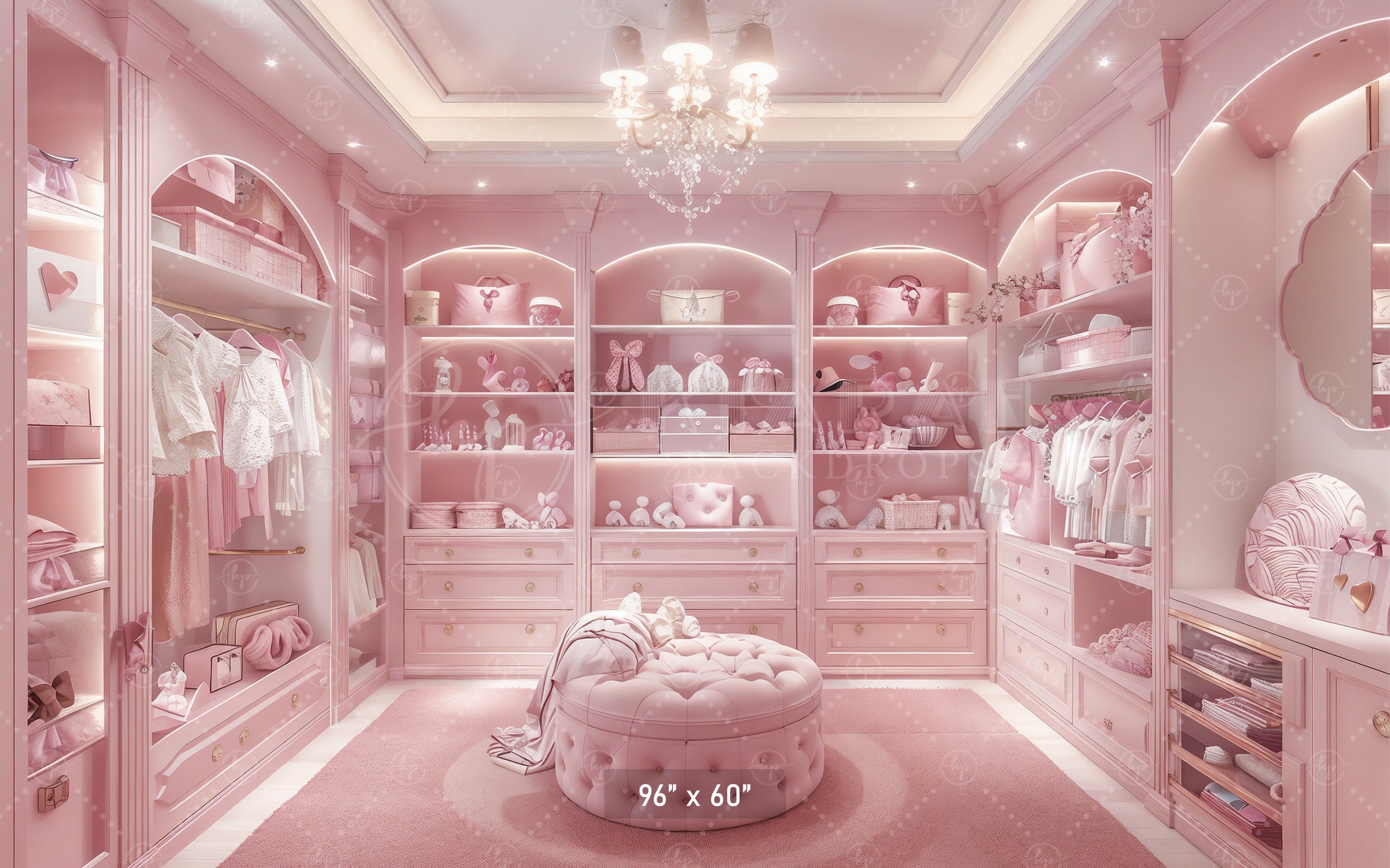 Luxe Pink Nursery Closet Backdrop