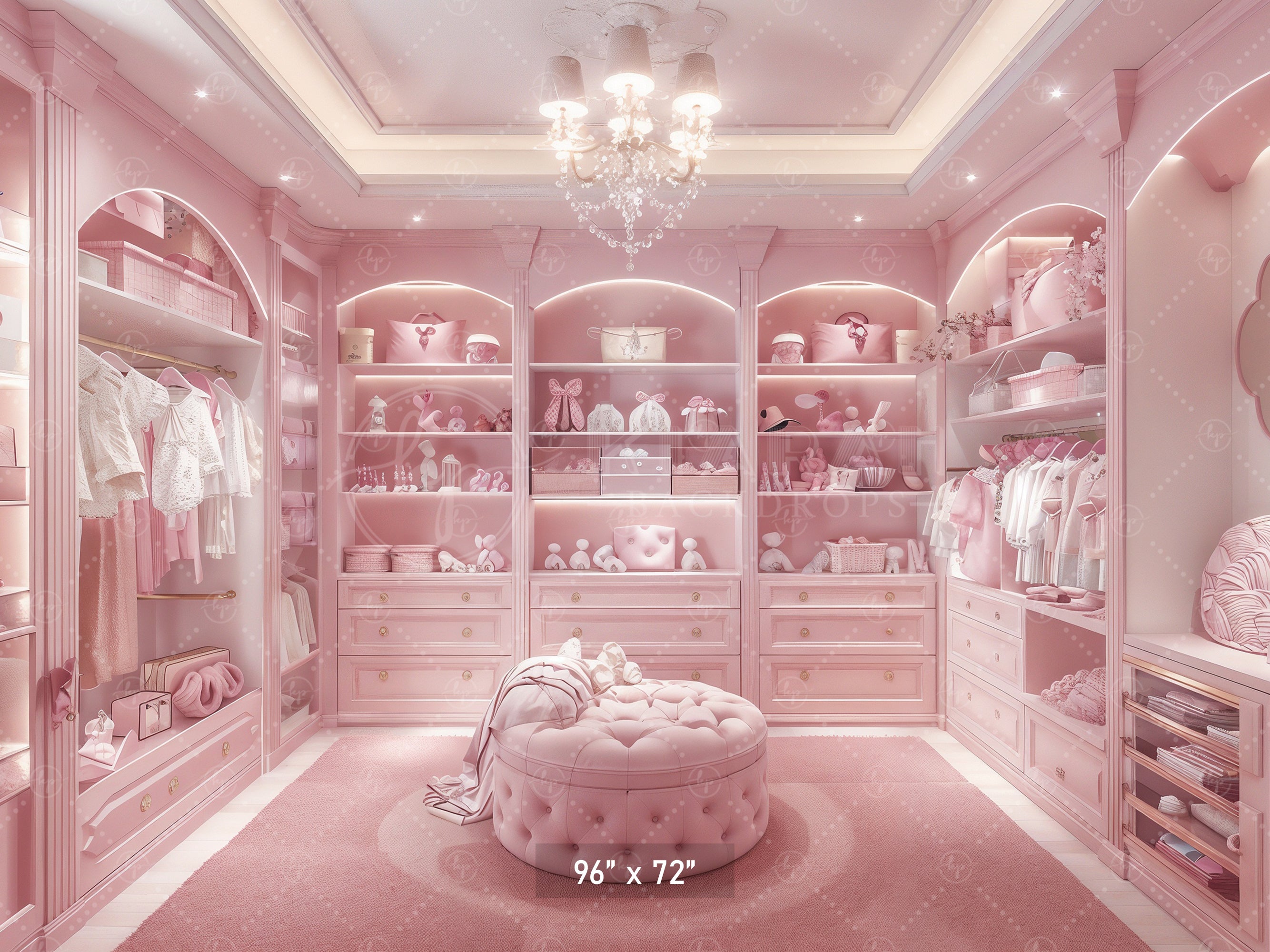 Luxe Pink Nursery Closet Backdrop