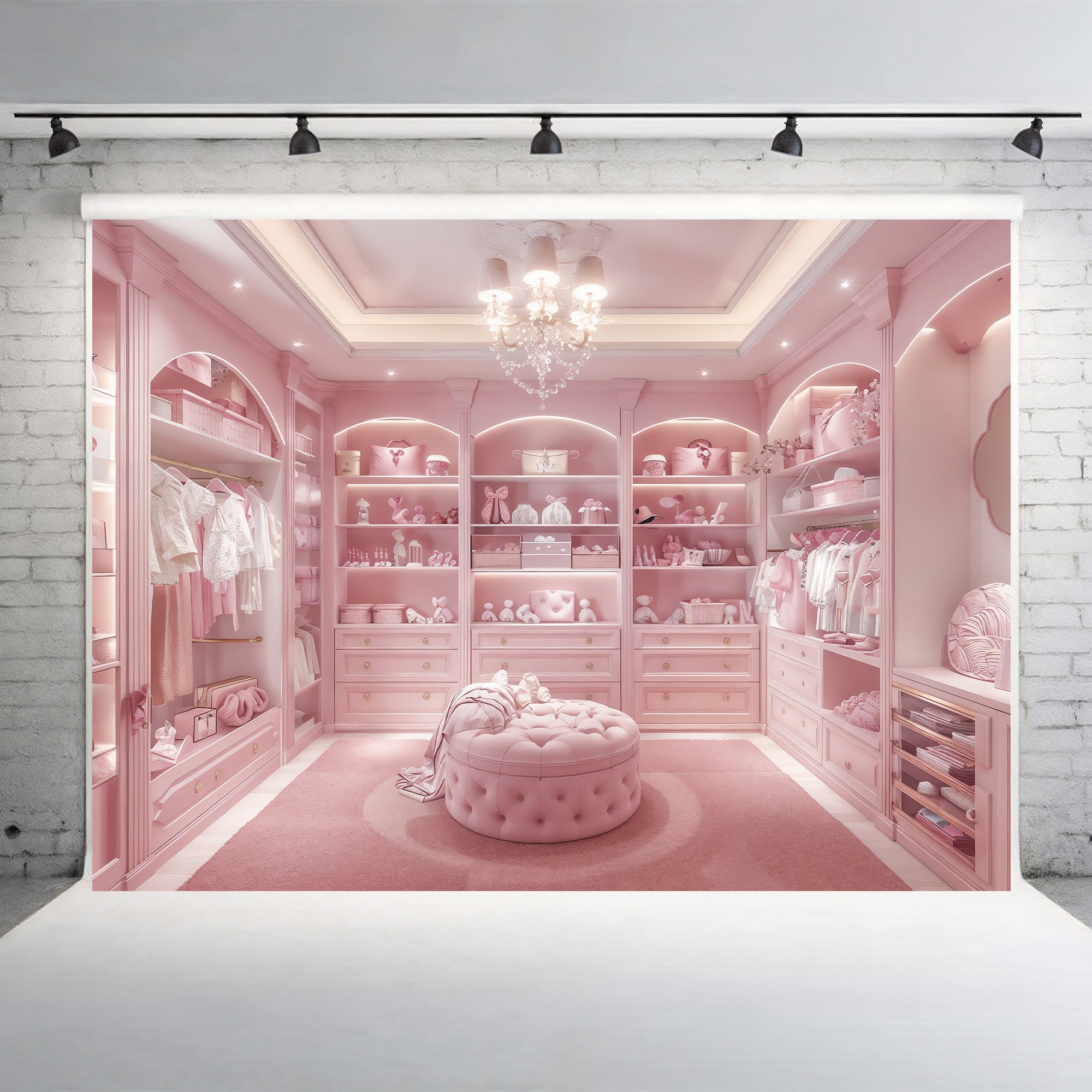 Luxe Pink Nursery Closet Backdrop