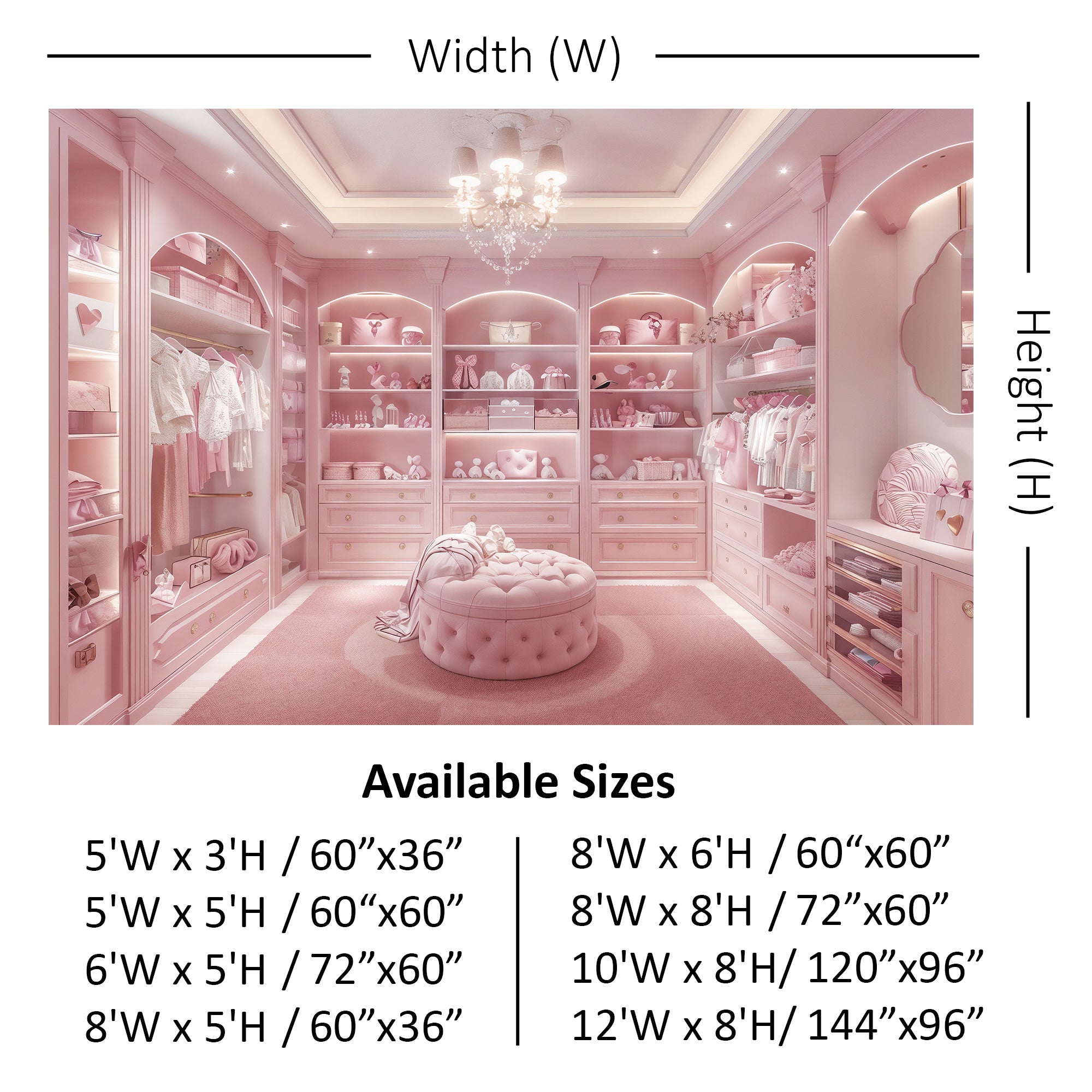 Luxe Pink Nursery Closet Backdrop