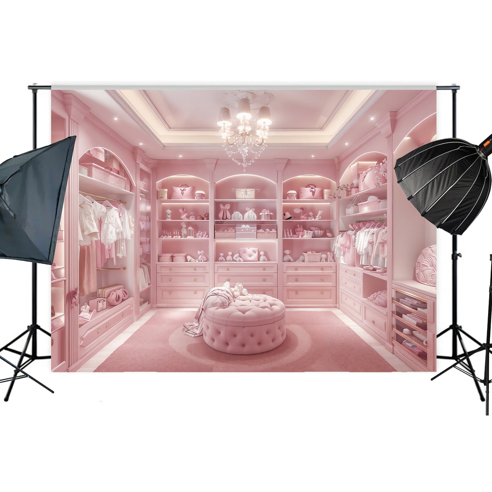 Luxe Pink Nursery Closet Backdrop