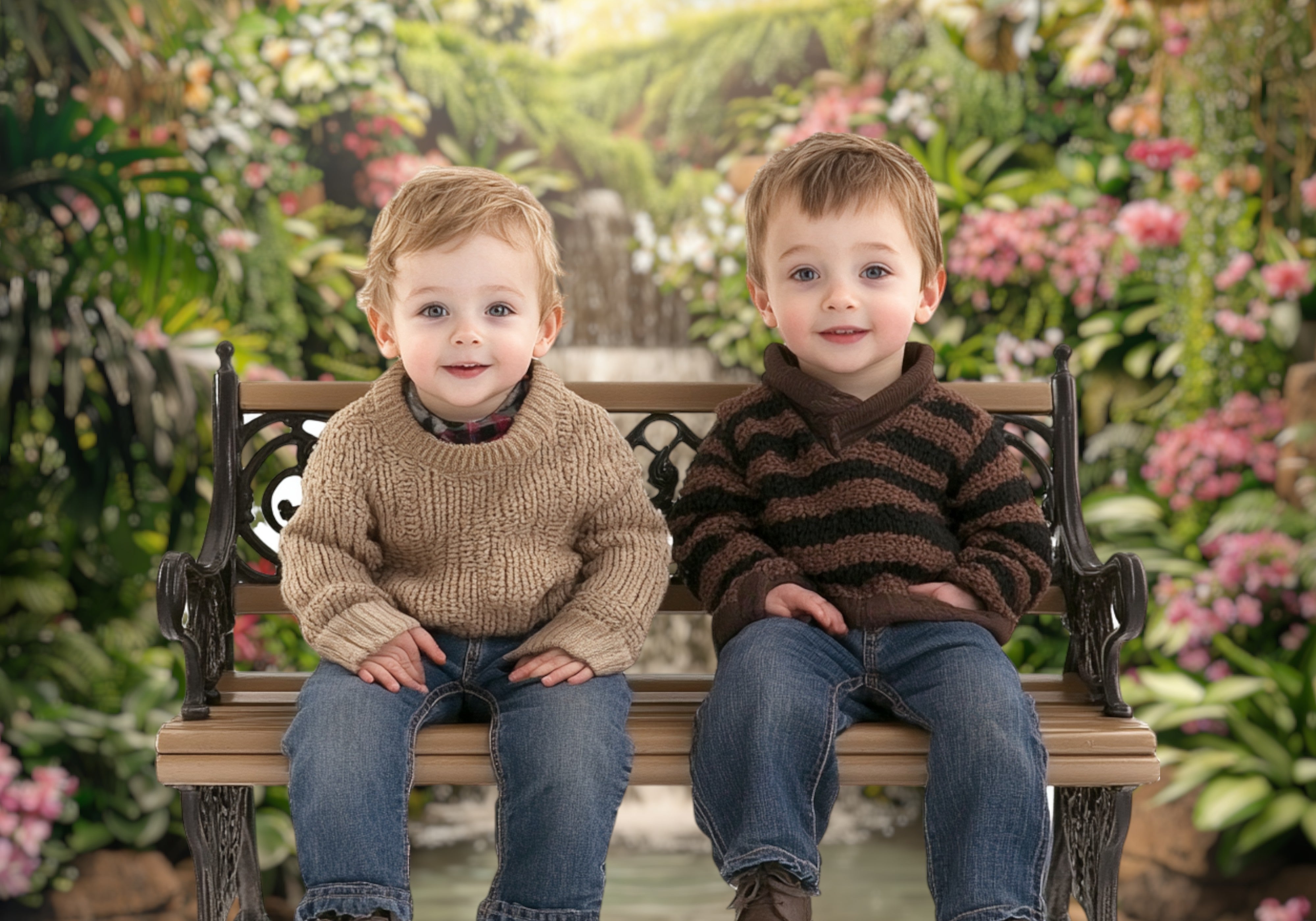 Tropical Waterfall Paradise Backdrop