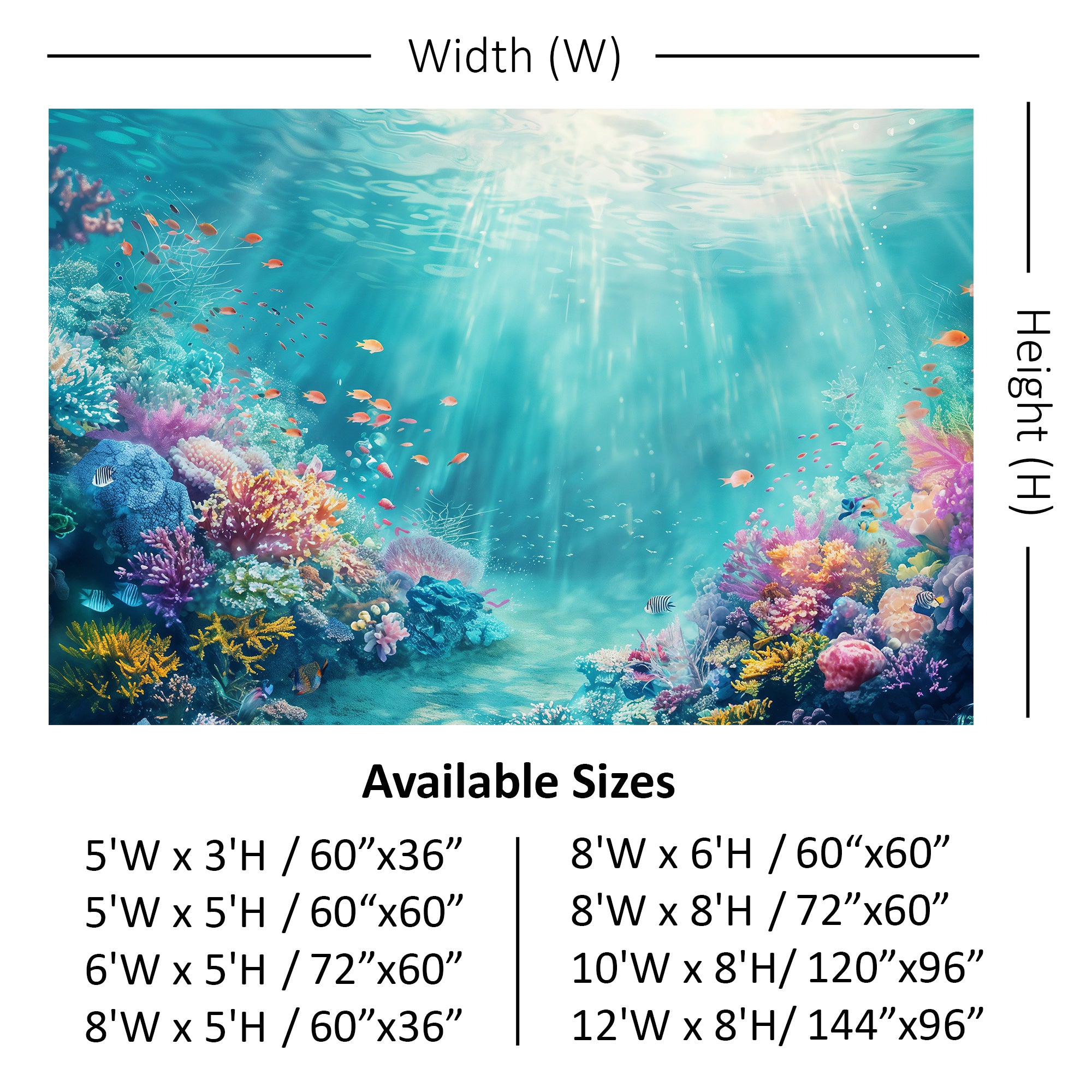 Underwater Coral Wonderland Backdrop