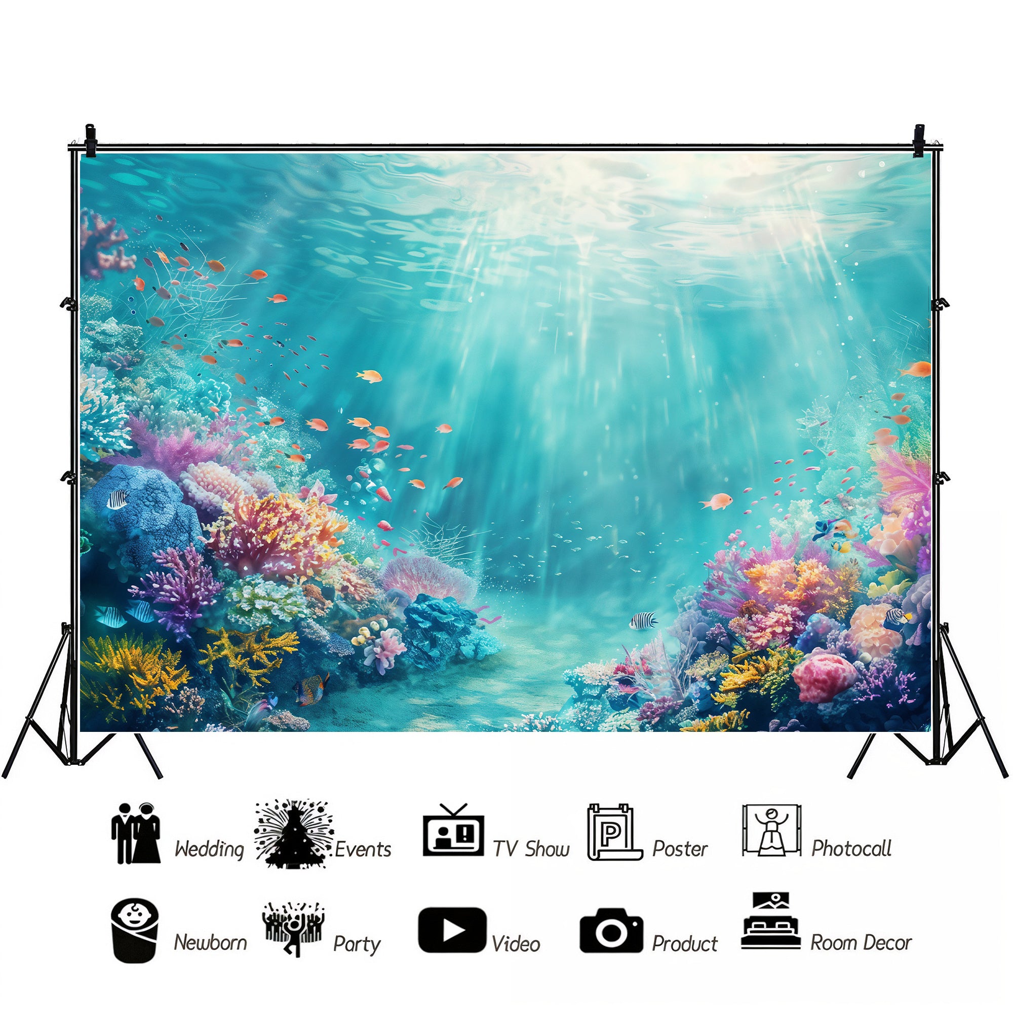 Underwater Coral Wonderland Backdrop