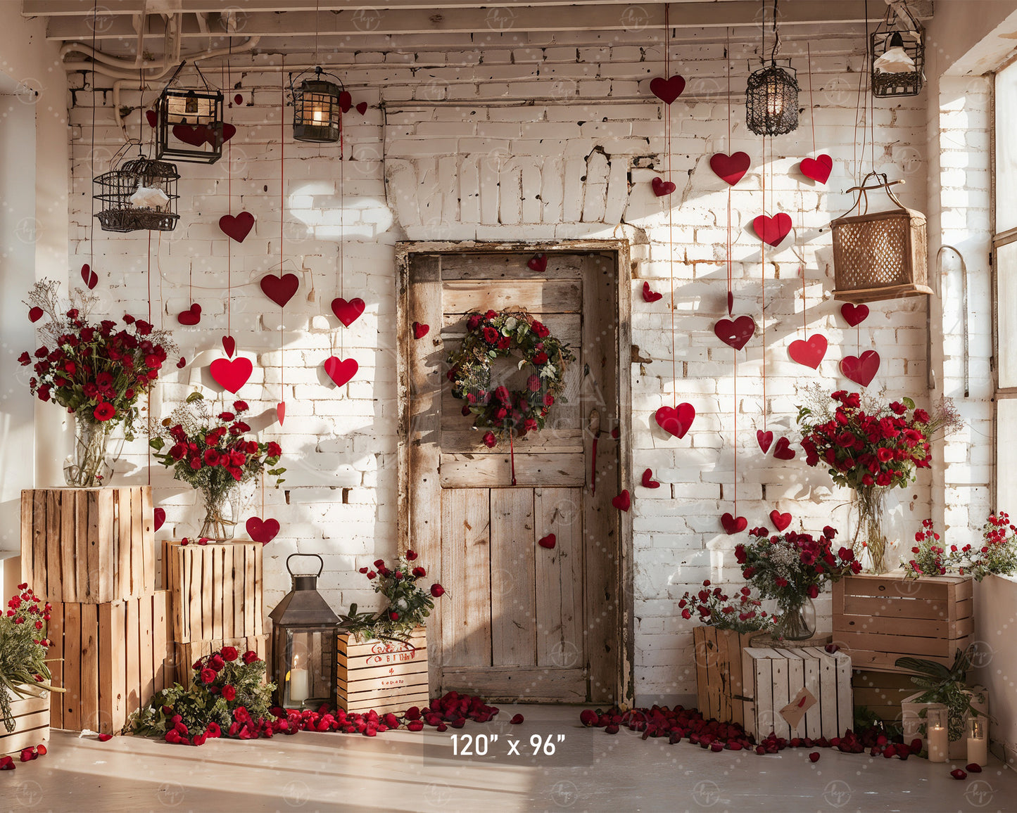 Rustic Valentine's Day Romance Backdrop