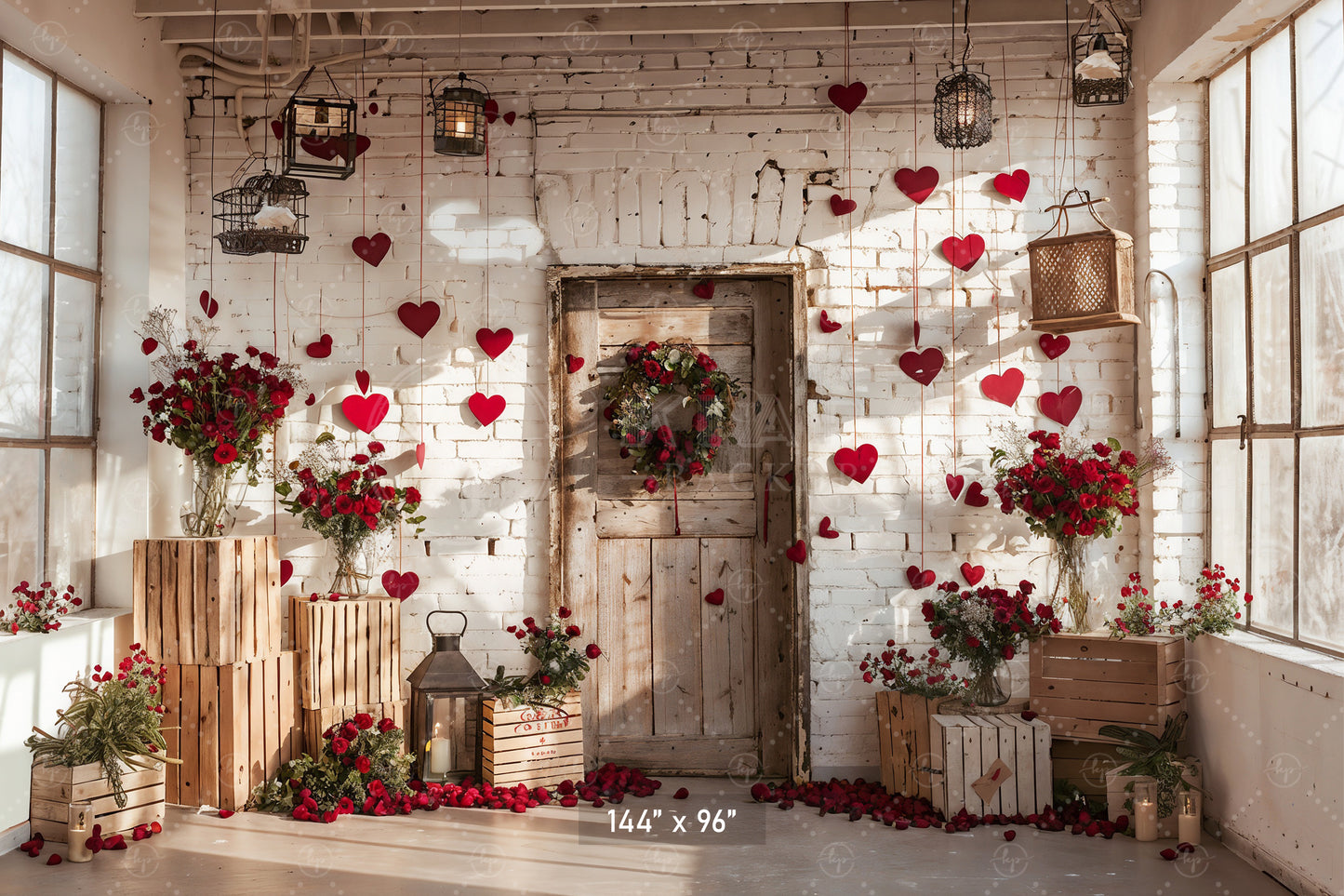 Rustic Valentine's Day Romance Backdrop