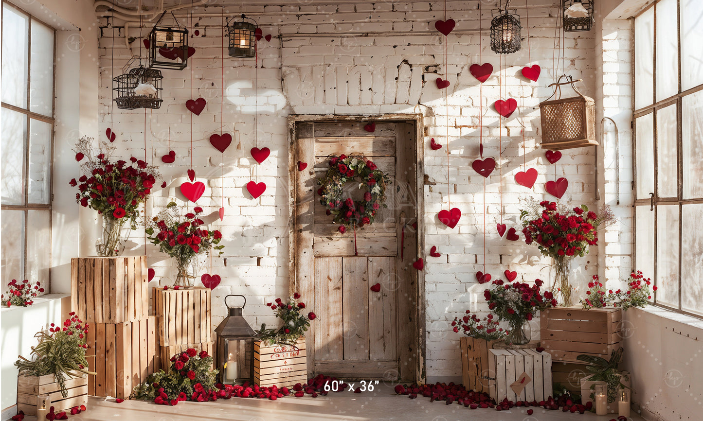 Rustic Valentine's Day Romance Backdrop