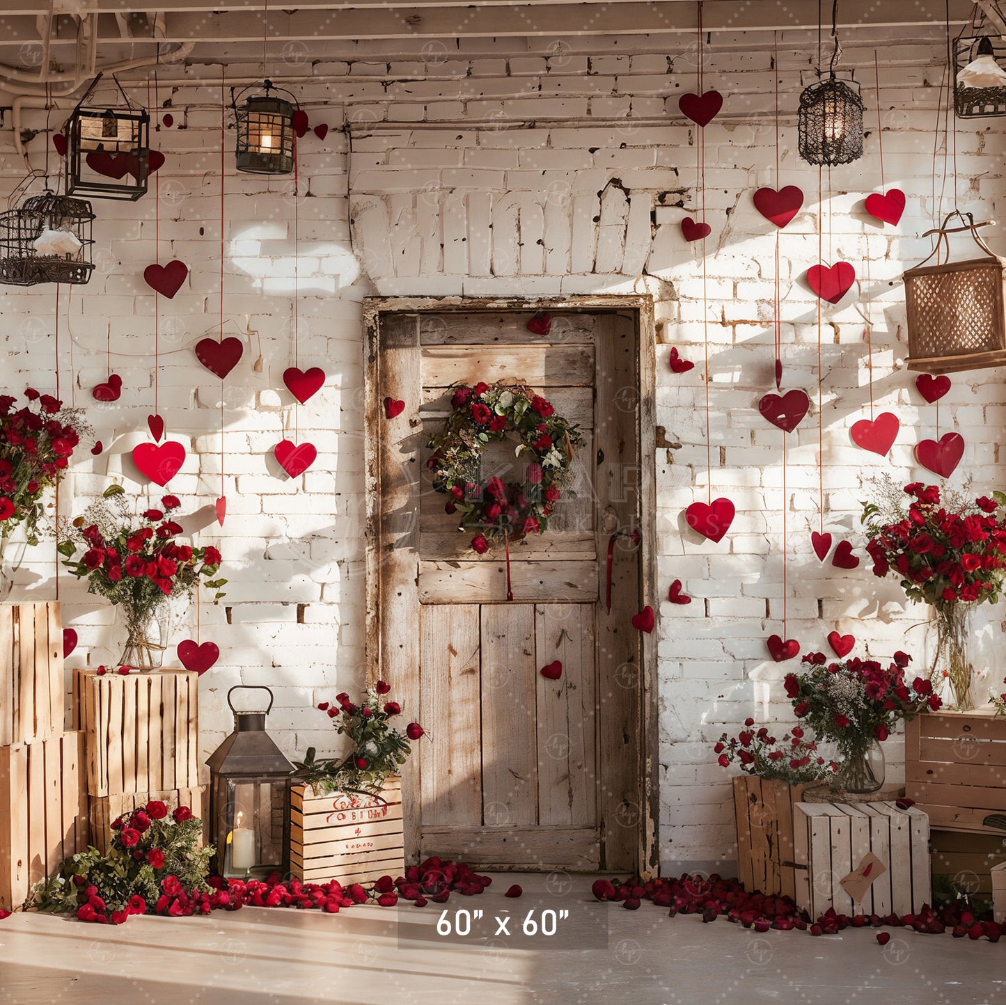 Rustic Valentine's Day Romance Backdrop