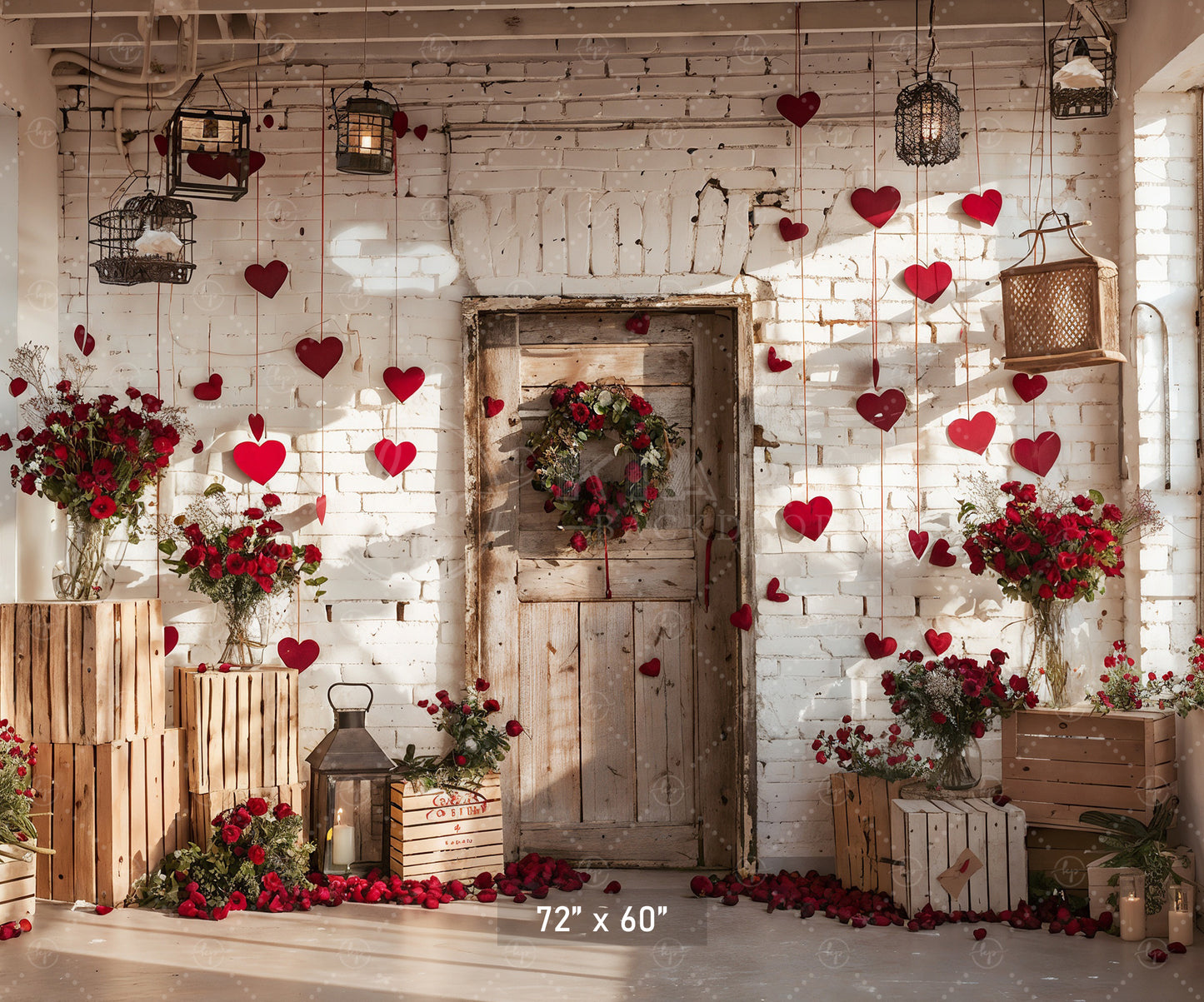 Rustic Valentine's Day Romance Backdrop