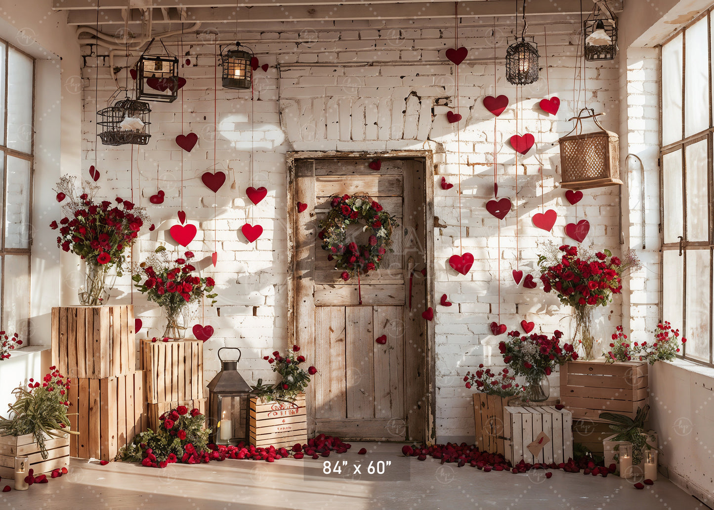 Rustic Valentine's Day Romance Backdrop