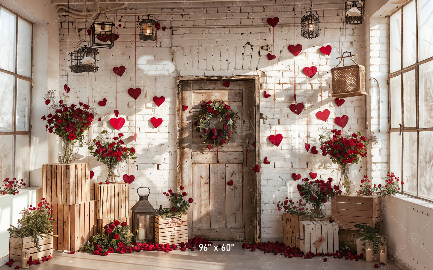 Rustic Valentine's Day Romance Backdrop