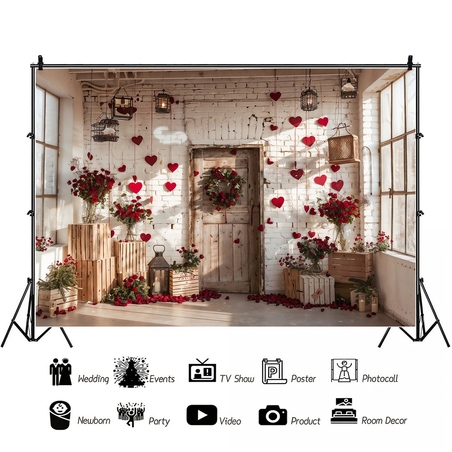 Rustic Valentine's Day Romance Backdrop