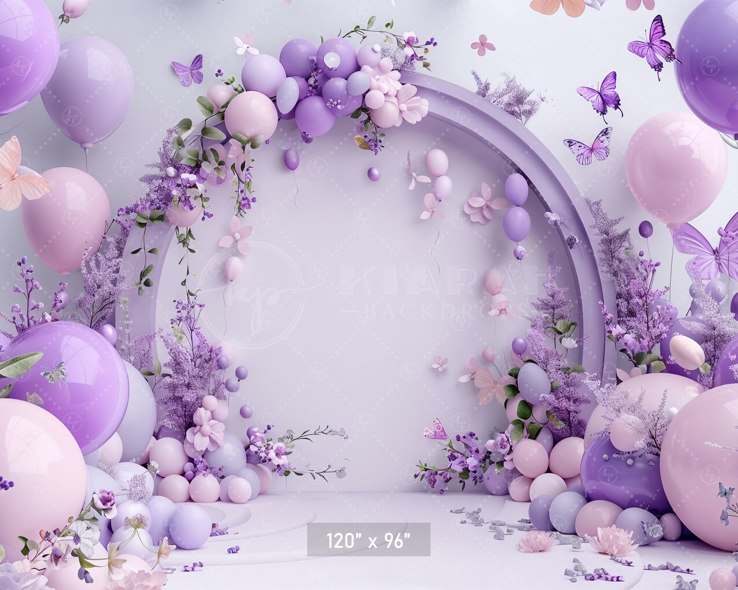 Lavender Butterfly Archway Backdrop