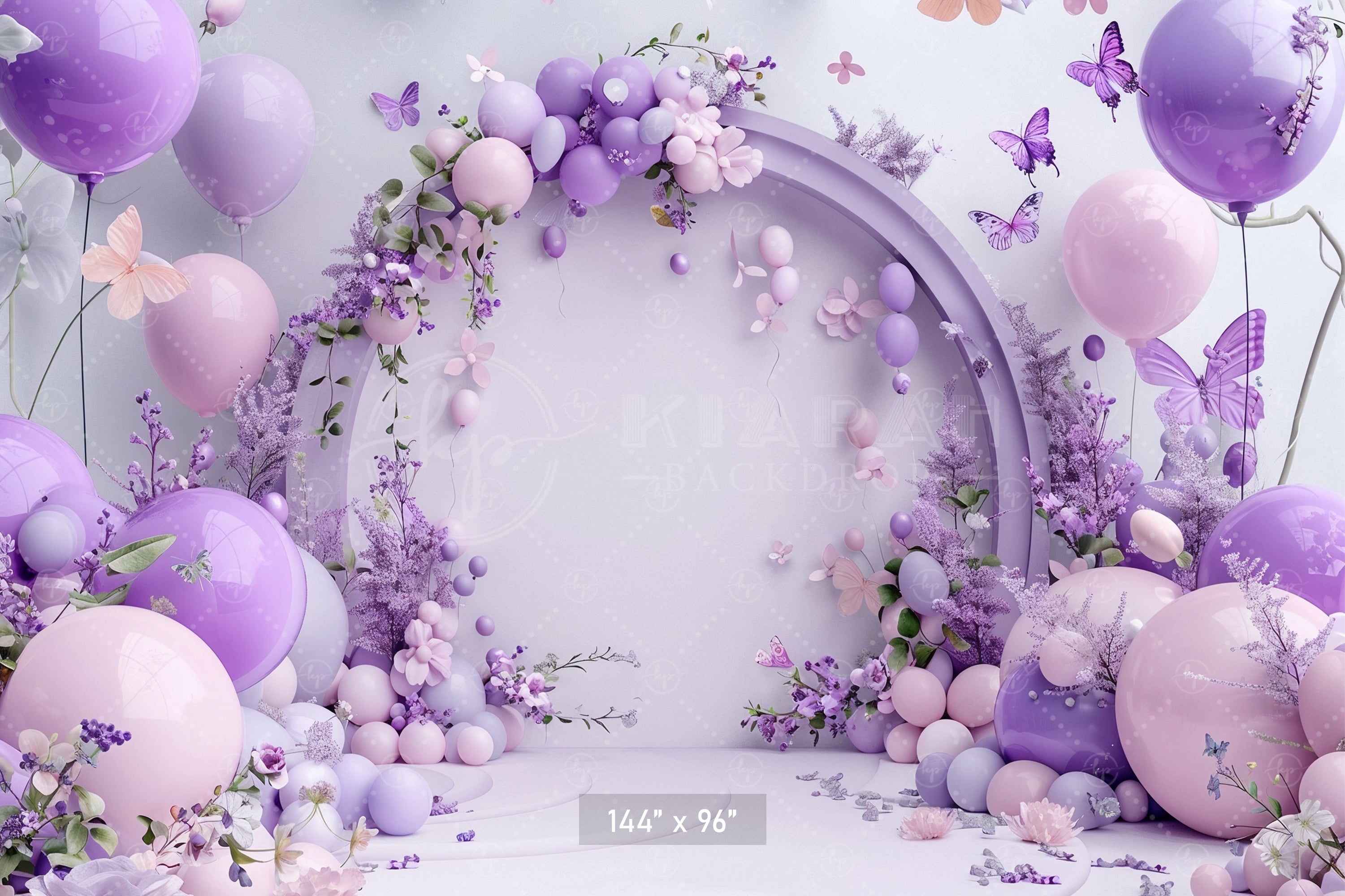 Lavender Butterfly Archway Backdrop