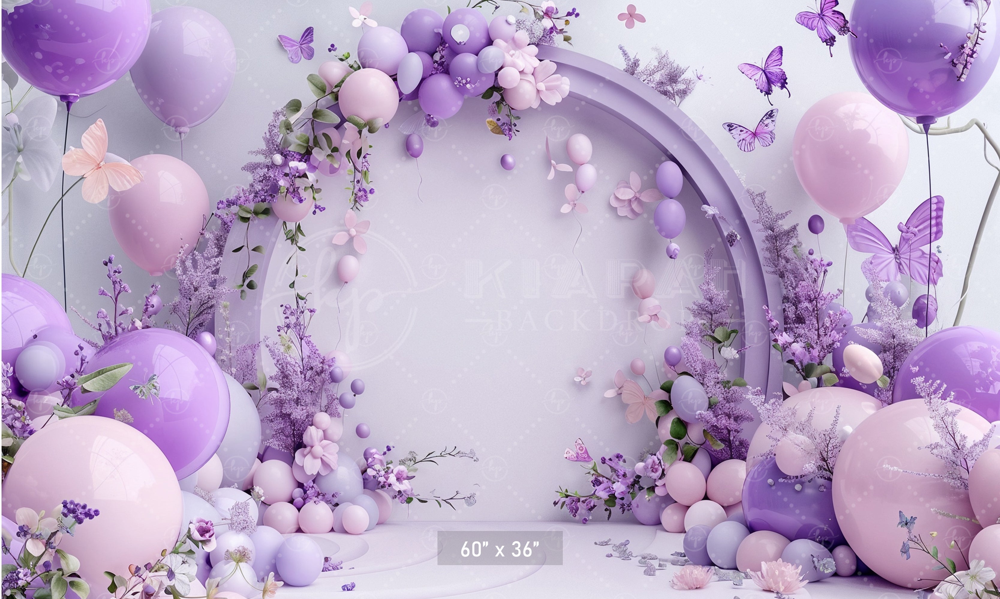 Lavender Butterfly Archway Backdrop