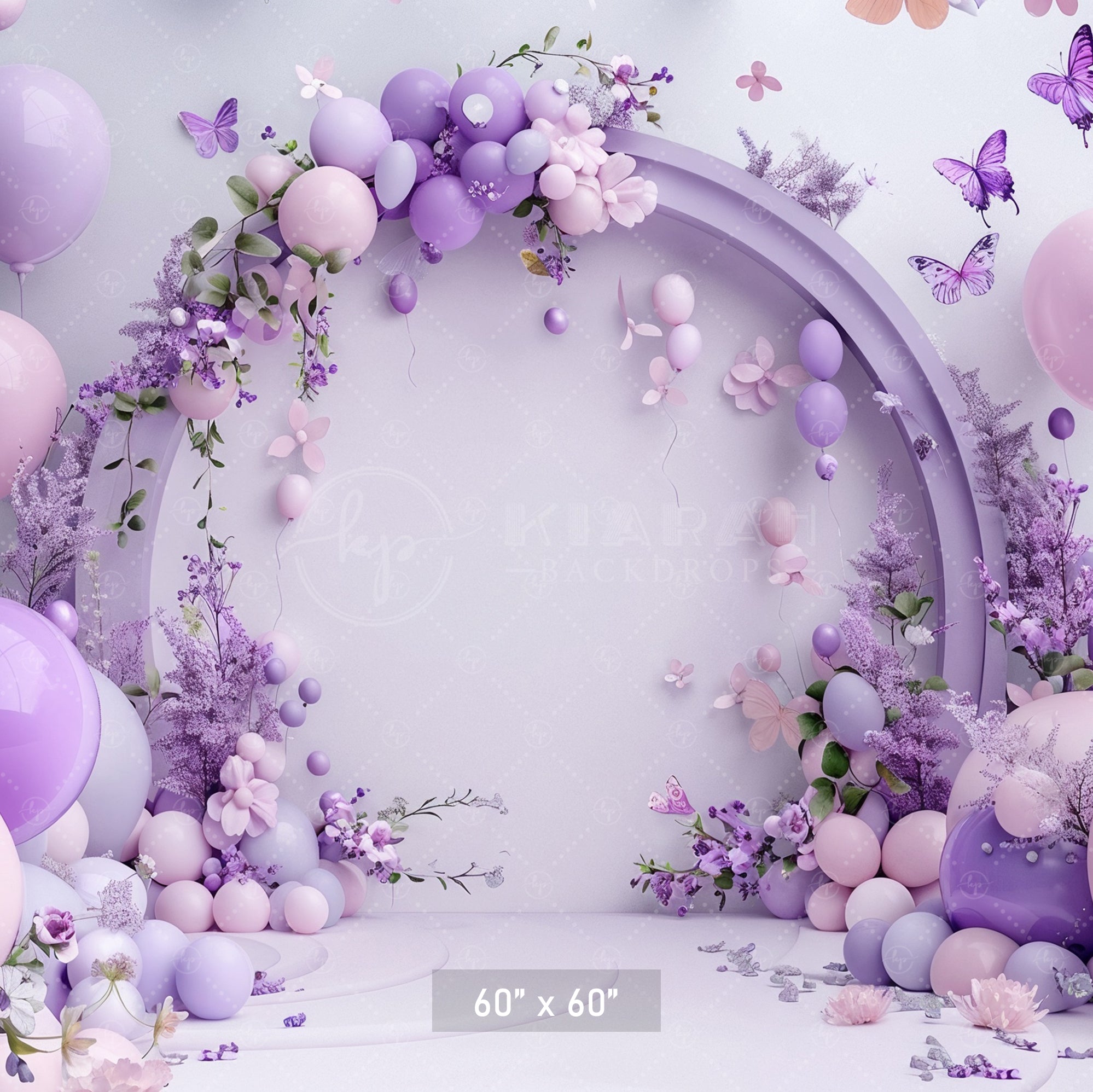 Lavender Butterfly Archway Backdrop