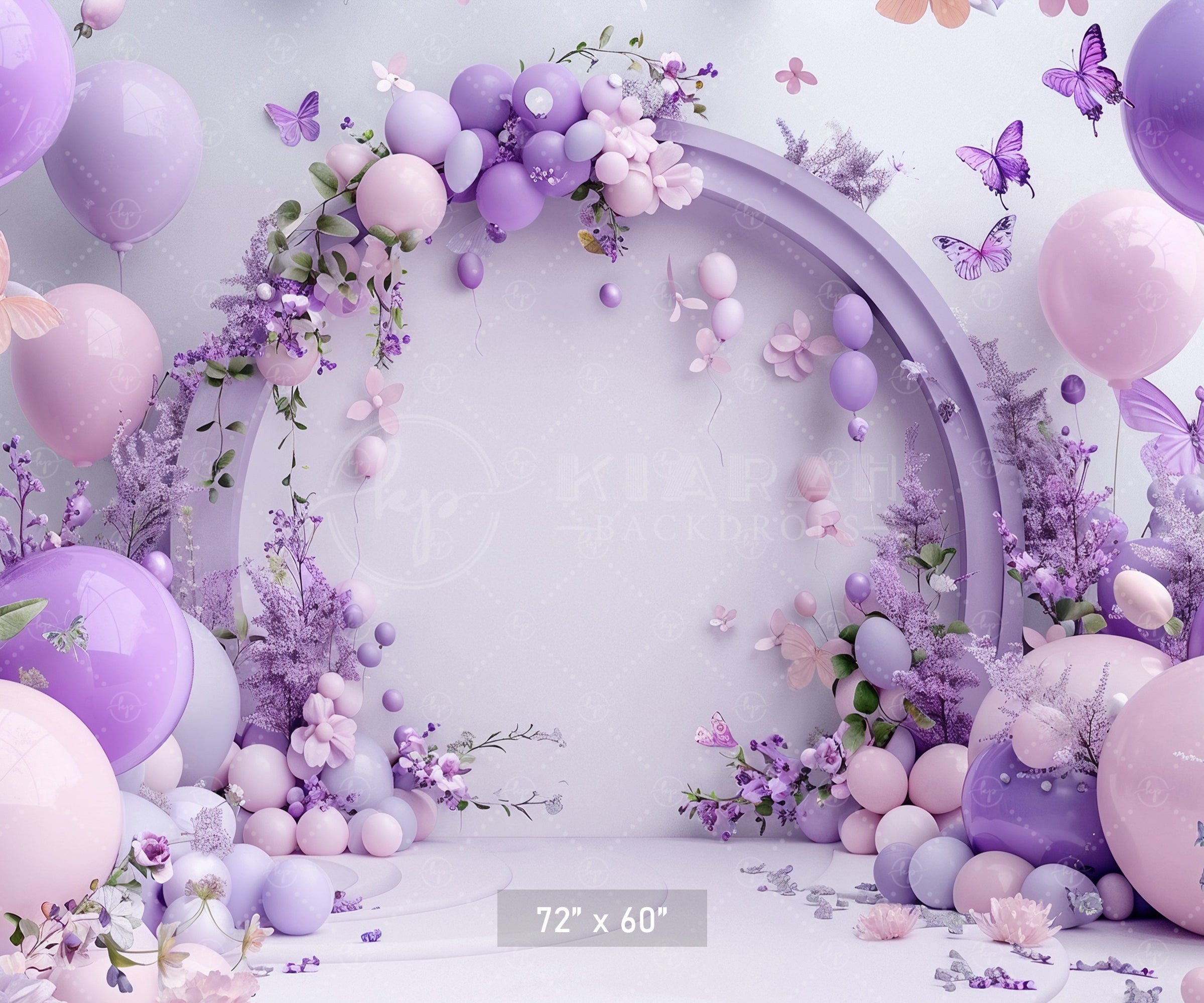 Lavender Butterfly Archway Backdrop