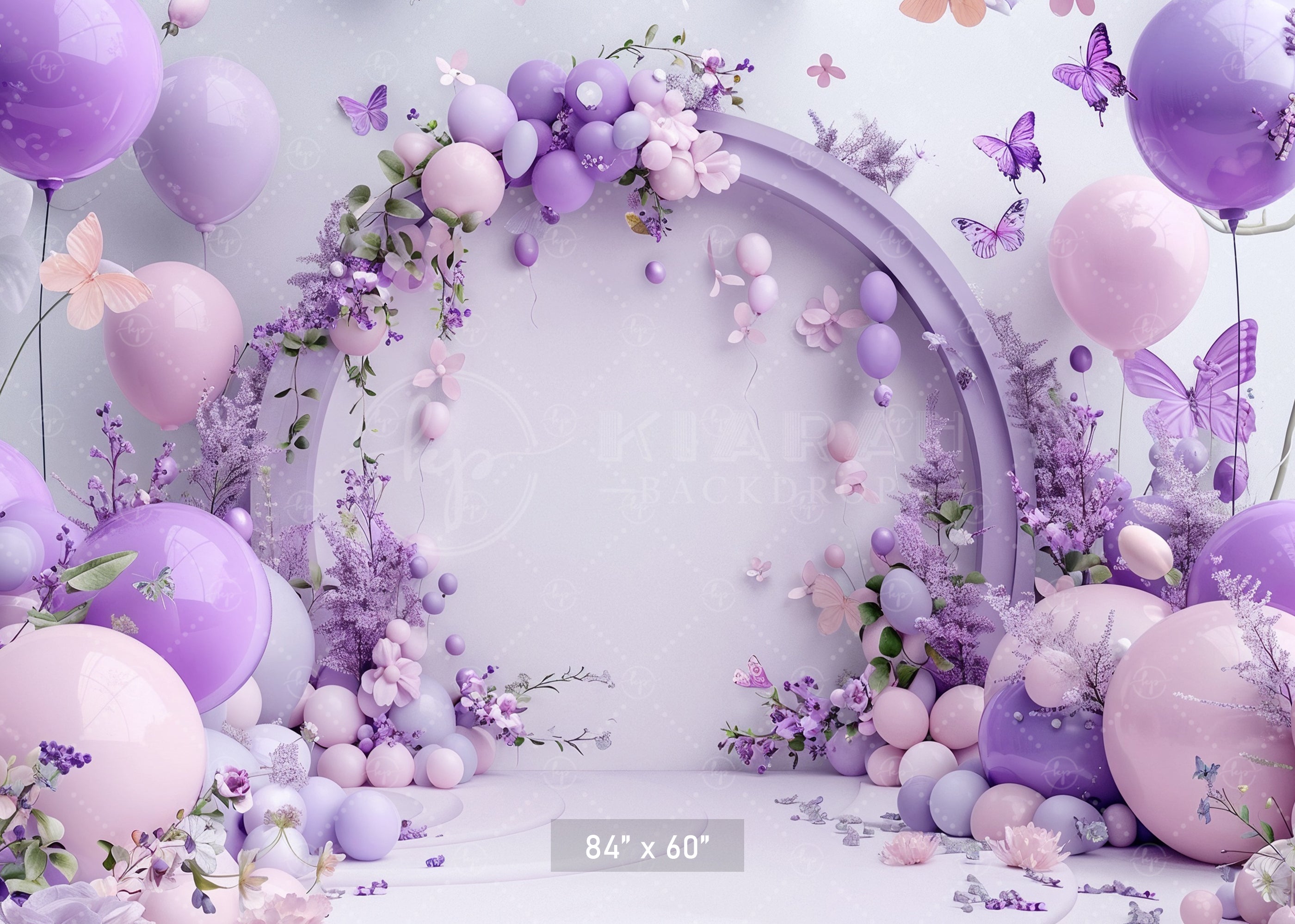 Lavender Butterfly Archway Backdrop