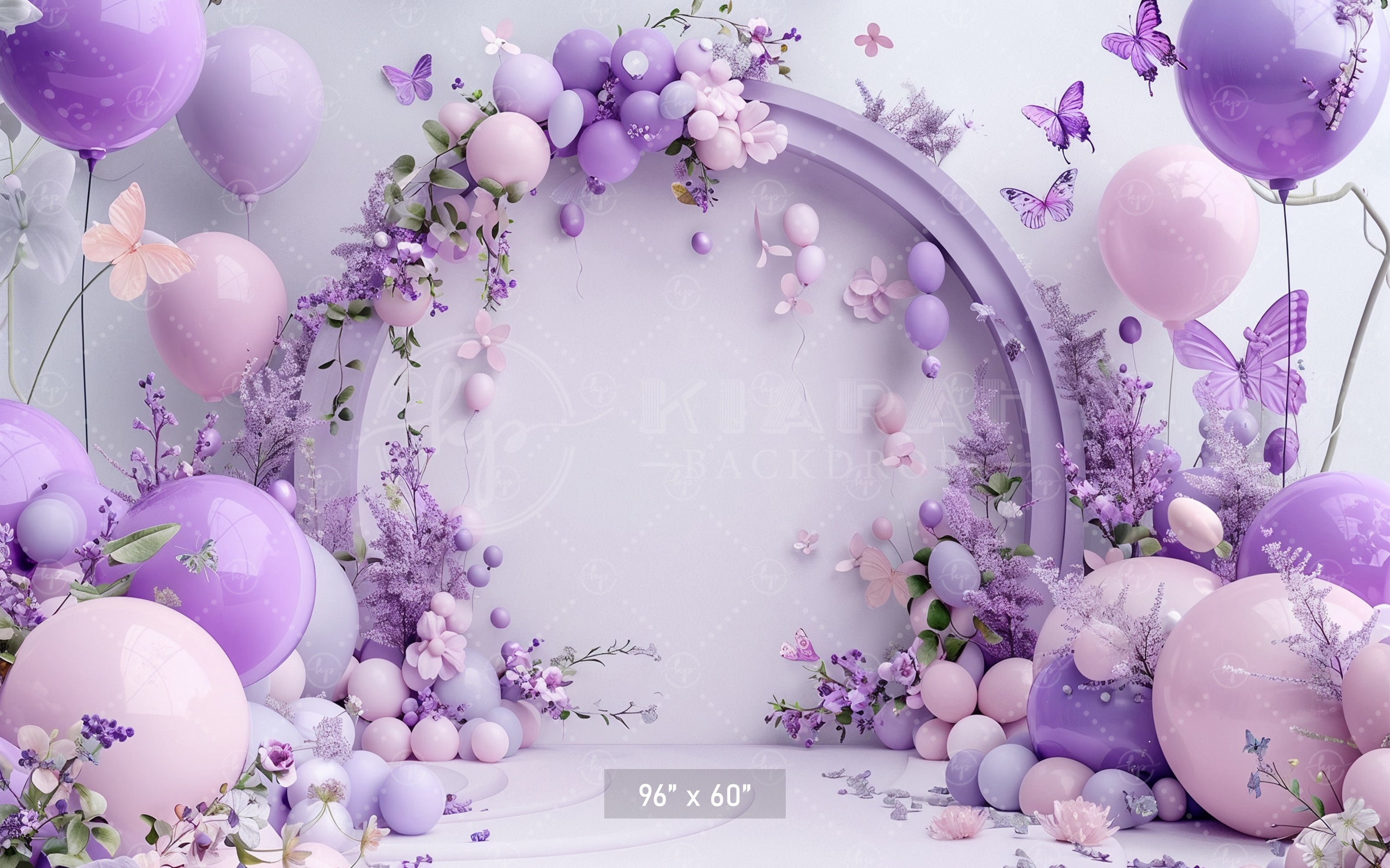 Lavender Butterfly Archway Backdrop