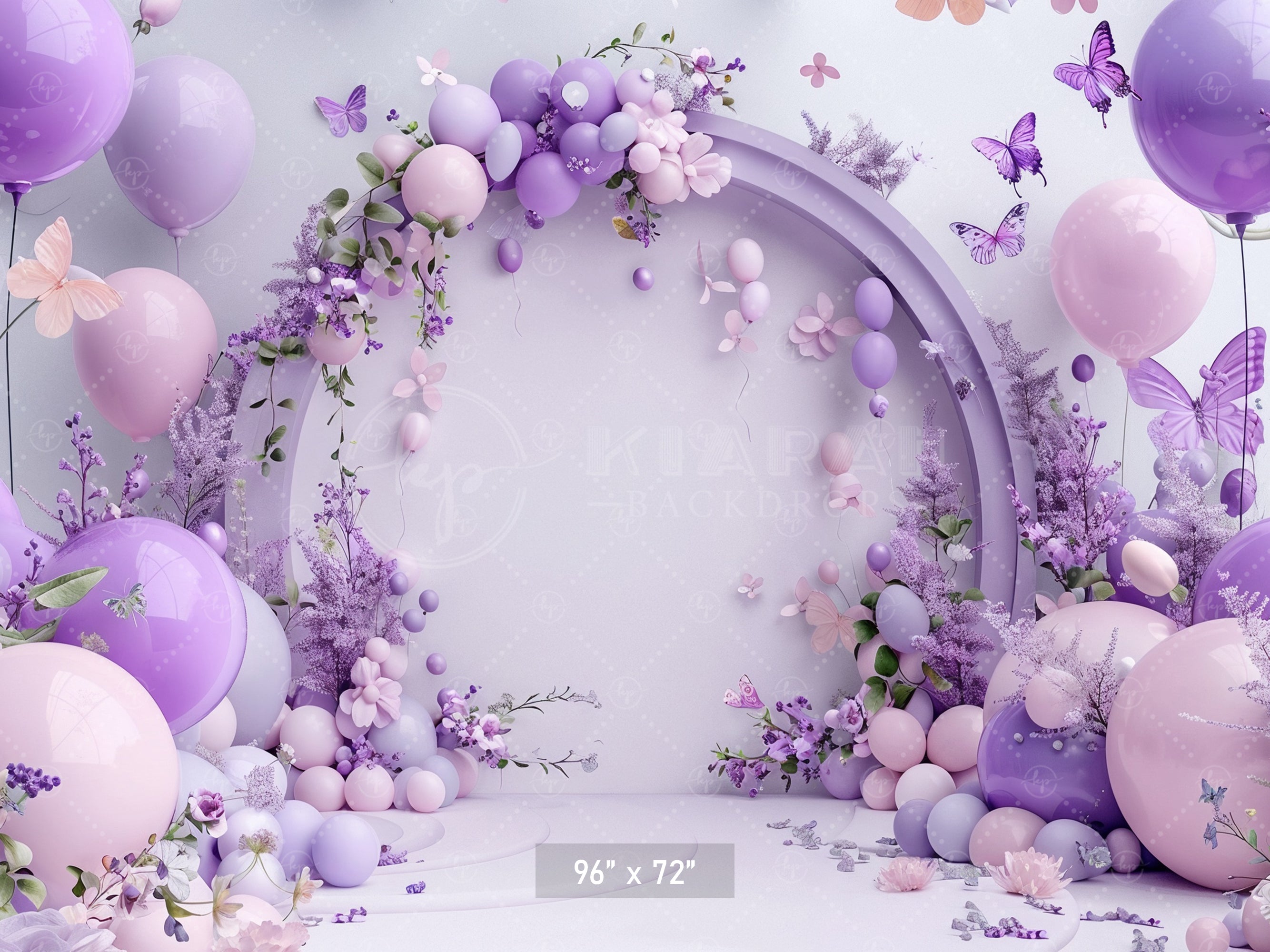 Lavender Butterfly Archway Backdrop