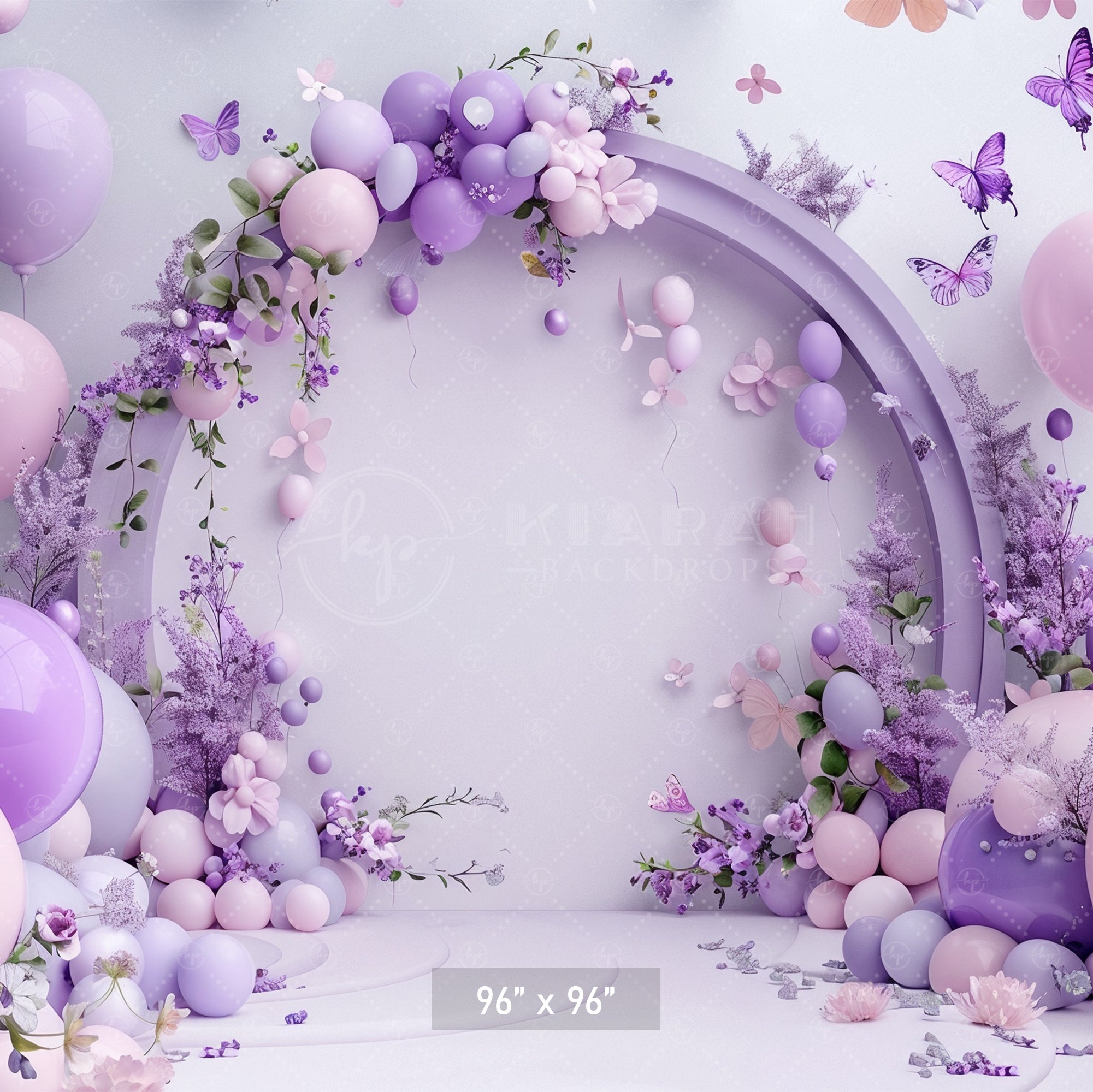 Lavender Butterfly Archway Backdrop