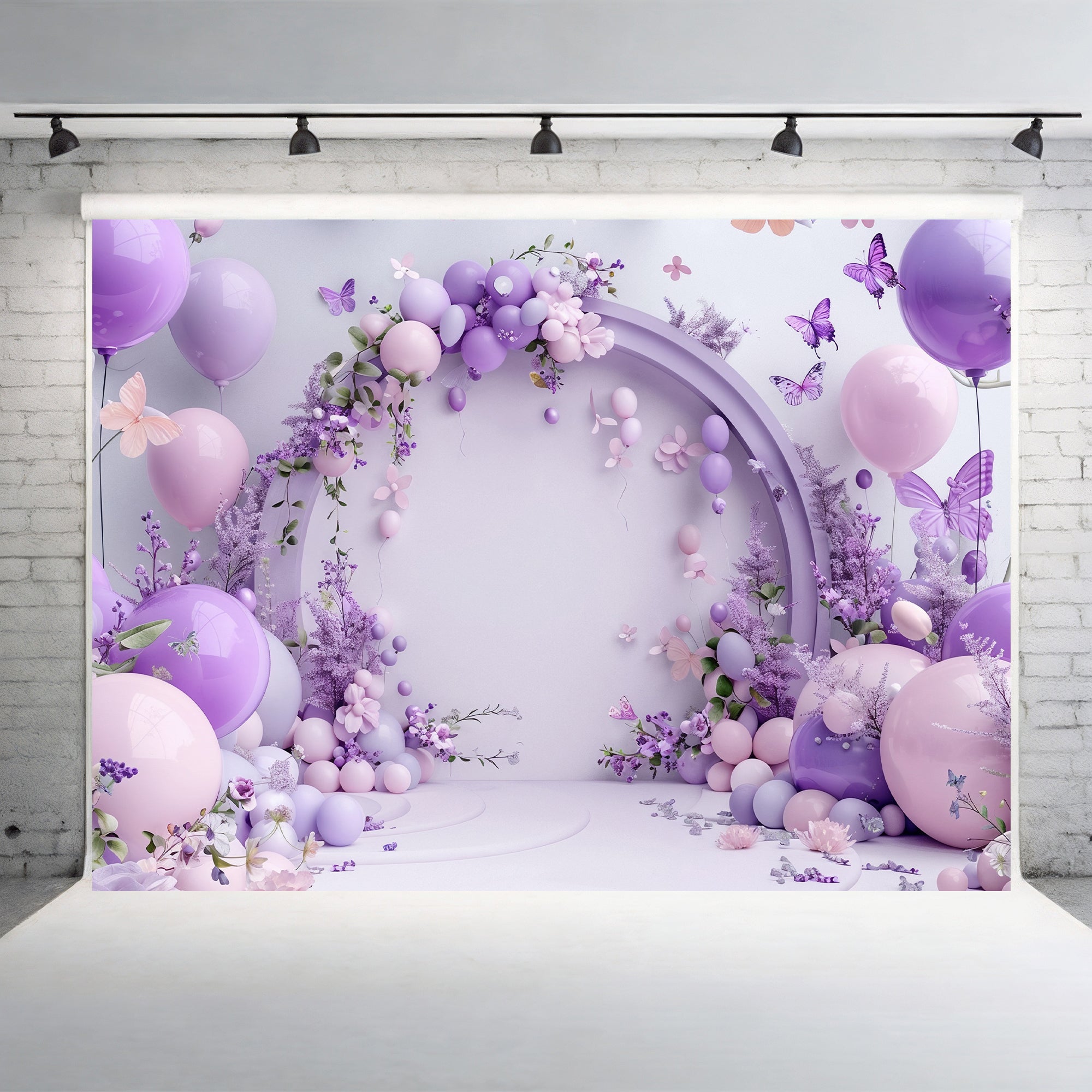 Lavender Butterfly Archway Backdrop