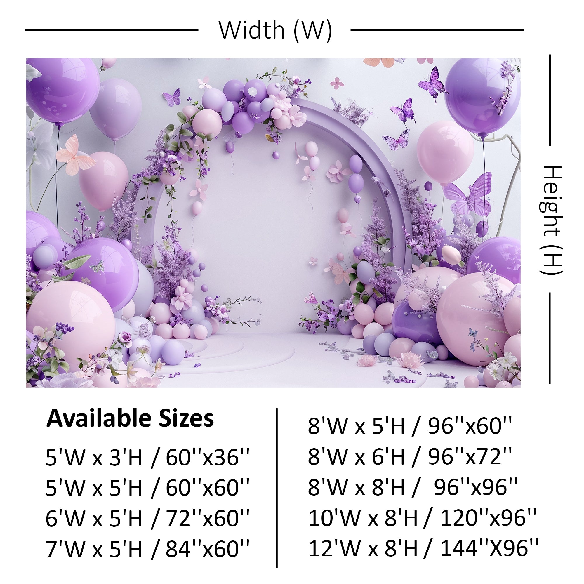 Lavender Butterfly Archway Backdrop