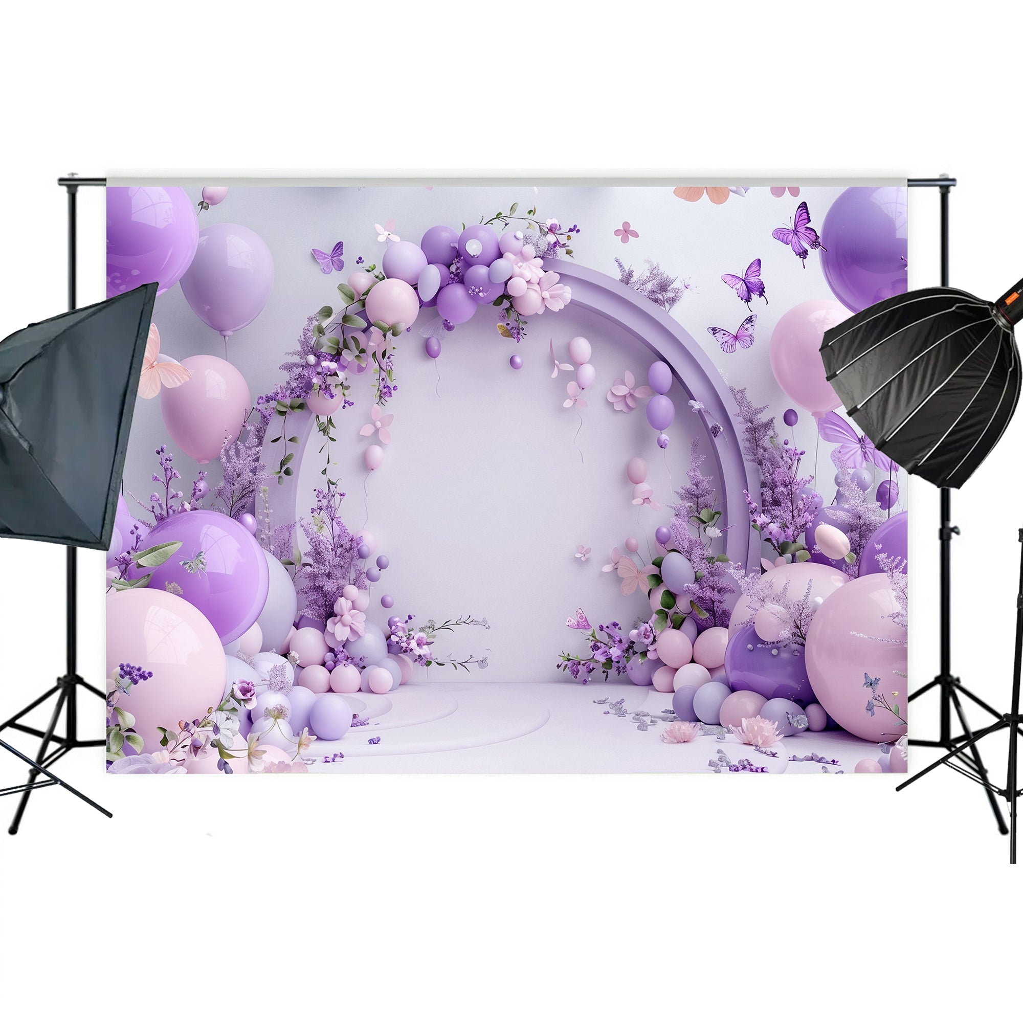 Lavender Butterfly Archway Backdrop