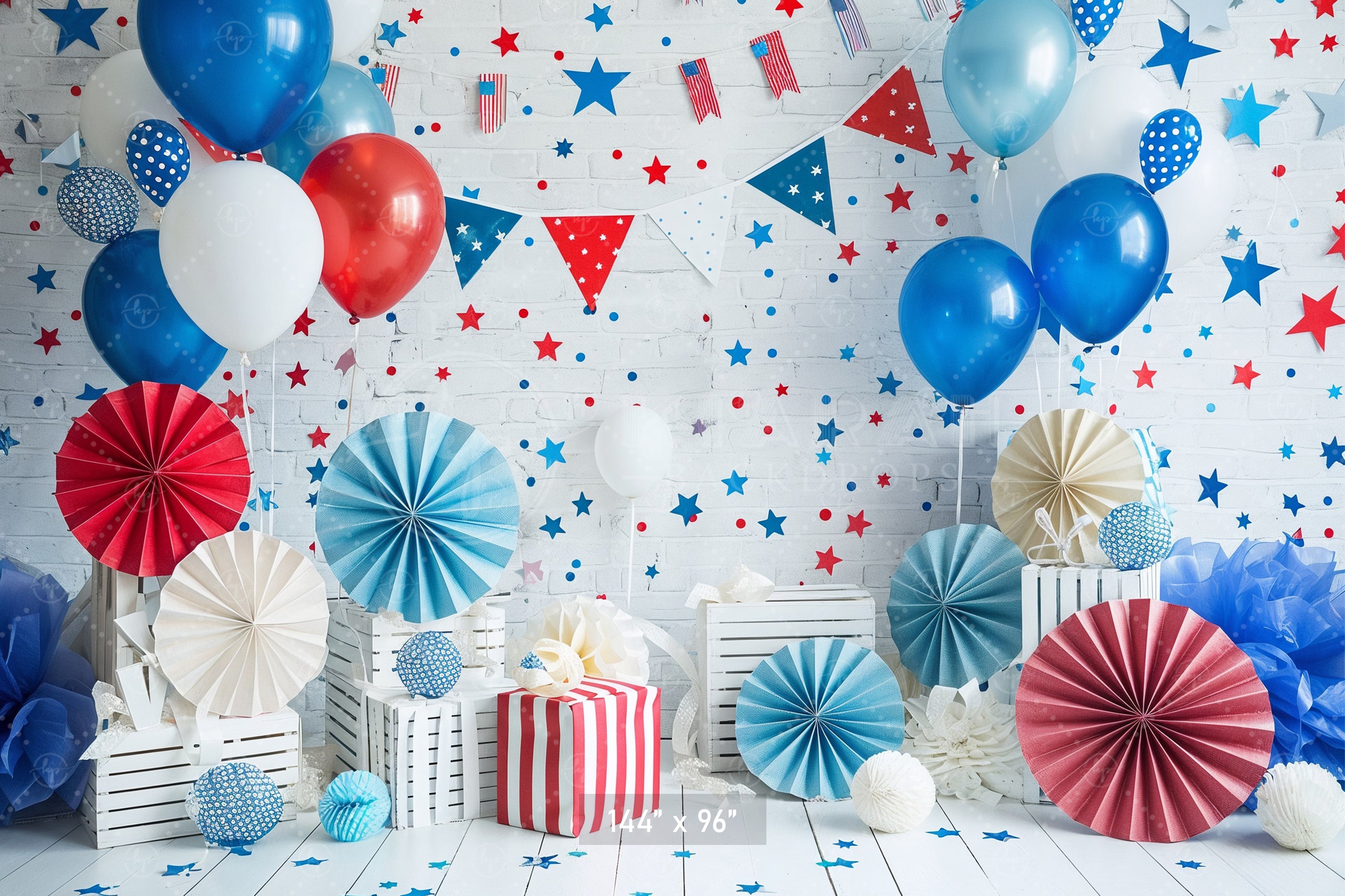 Patriotic Stars and Stripes Celebration Backdrop