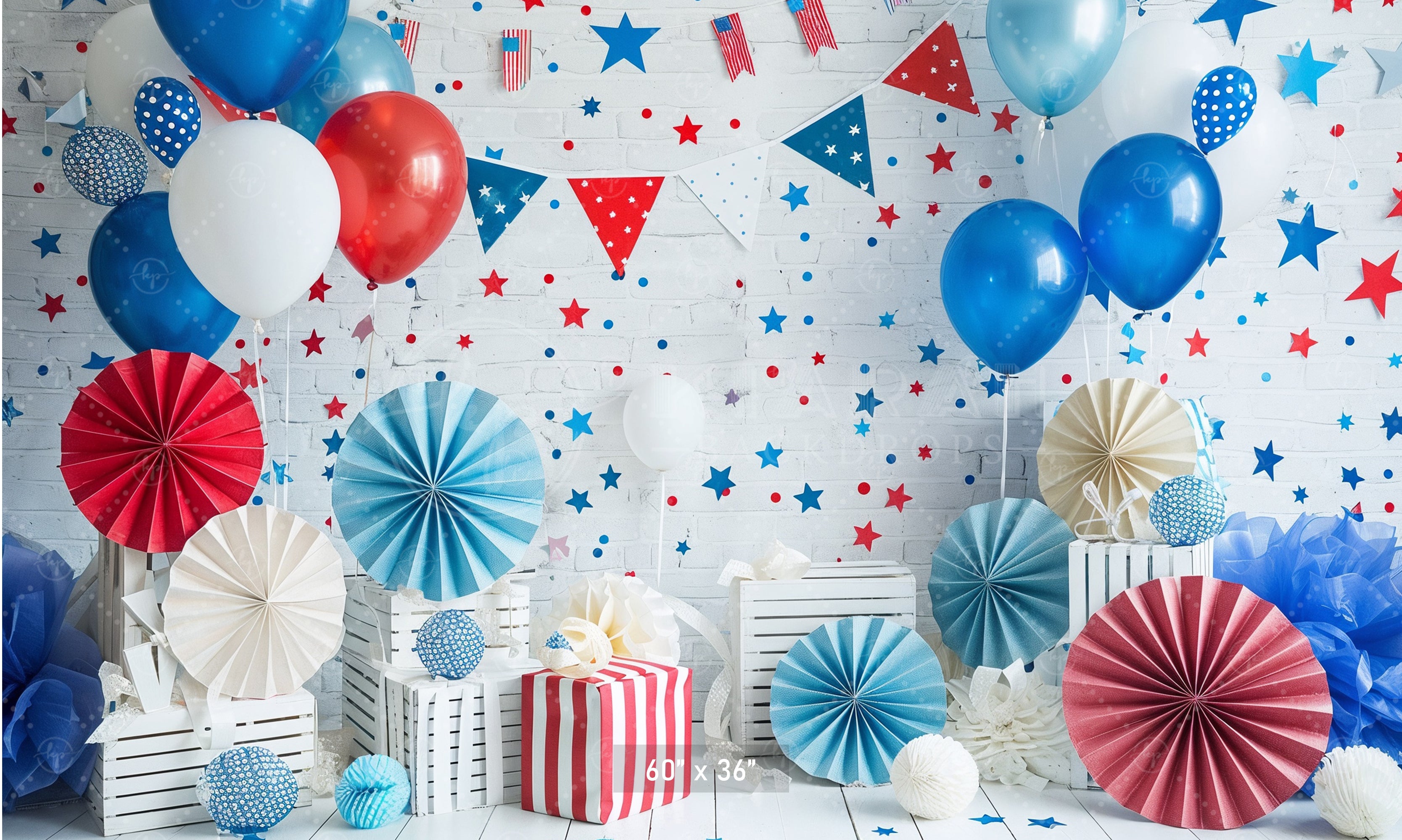 Patriotic Stars and Stripes Celebration Backdrop