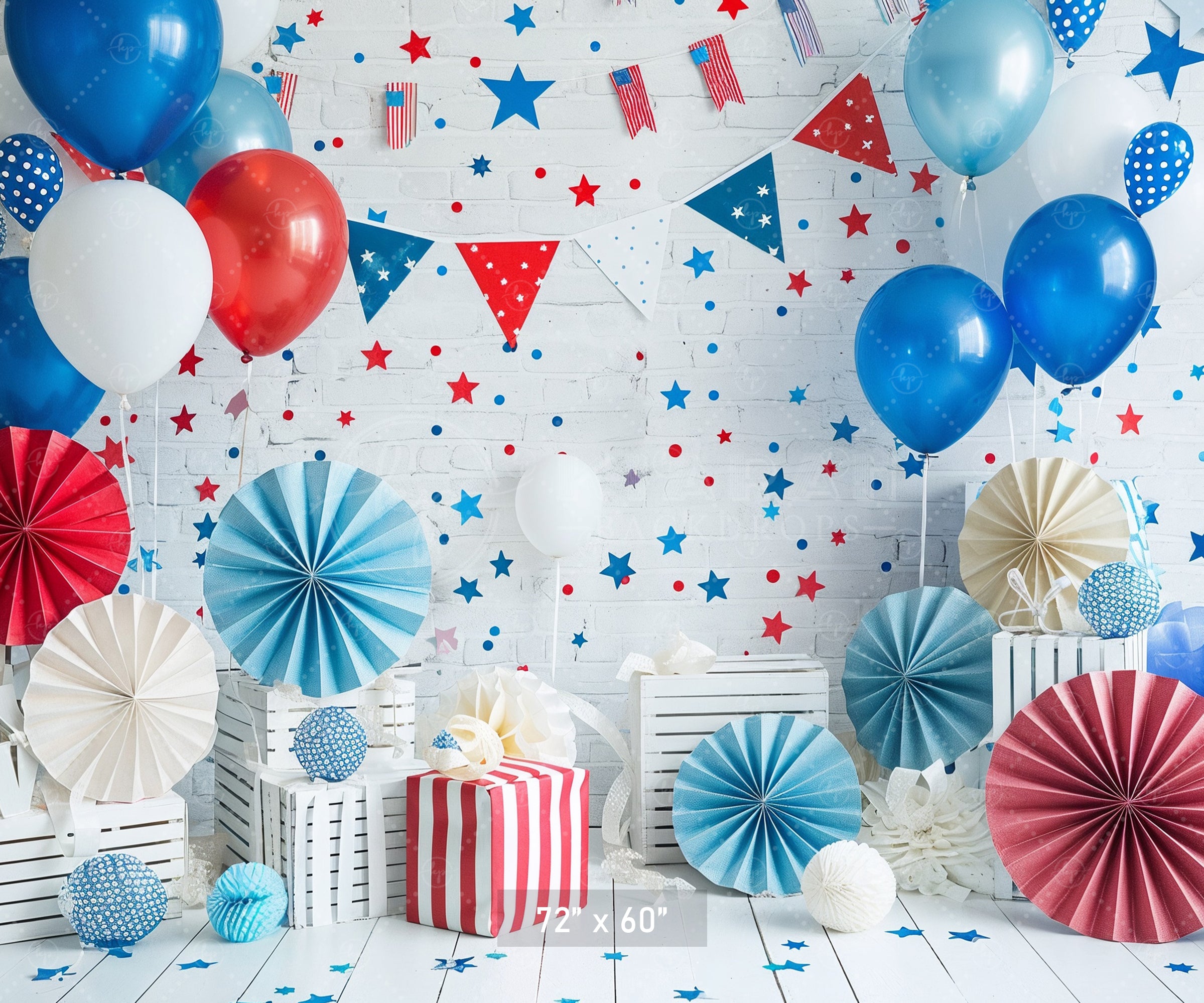 Patriotic Stars and Stripes Celebration Backdrop