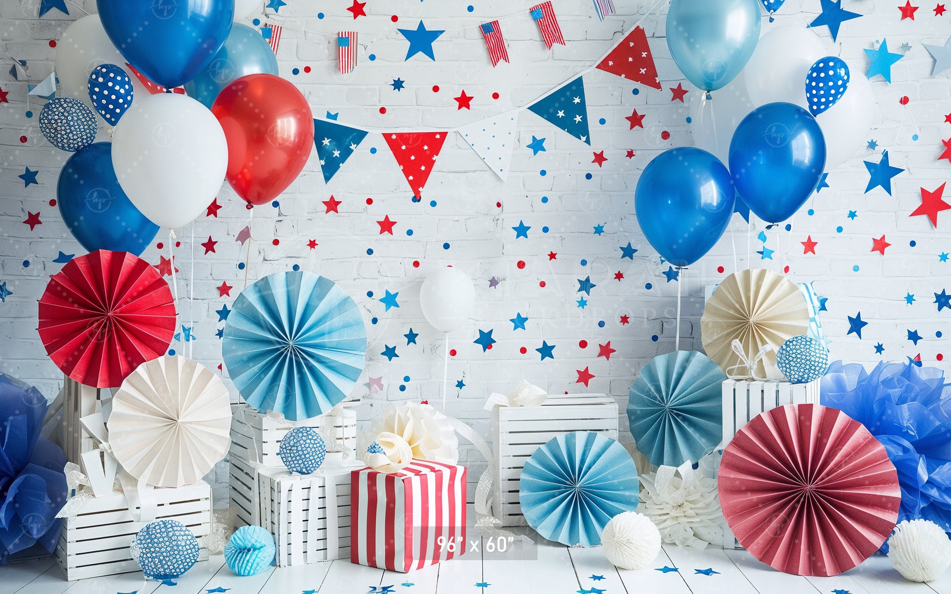 Patriotic Stars and Stripes Celebration Backdrop